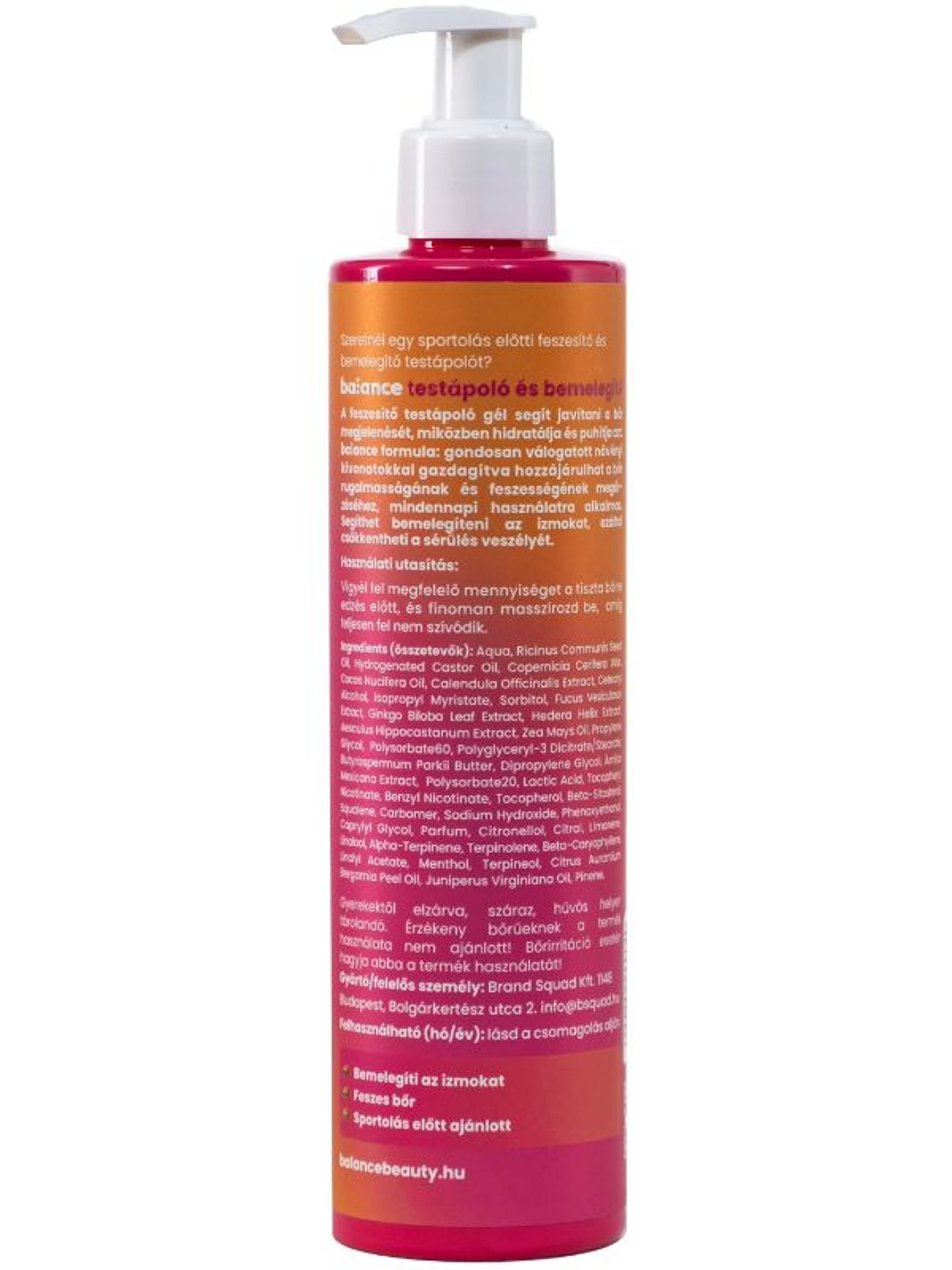 Balance feszesítő és bemelegítő testápoló - 300 ml-3