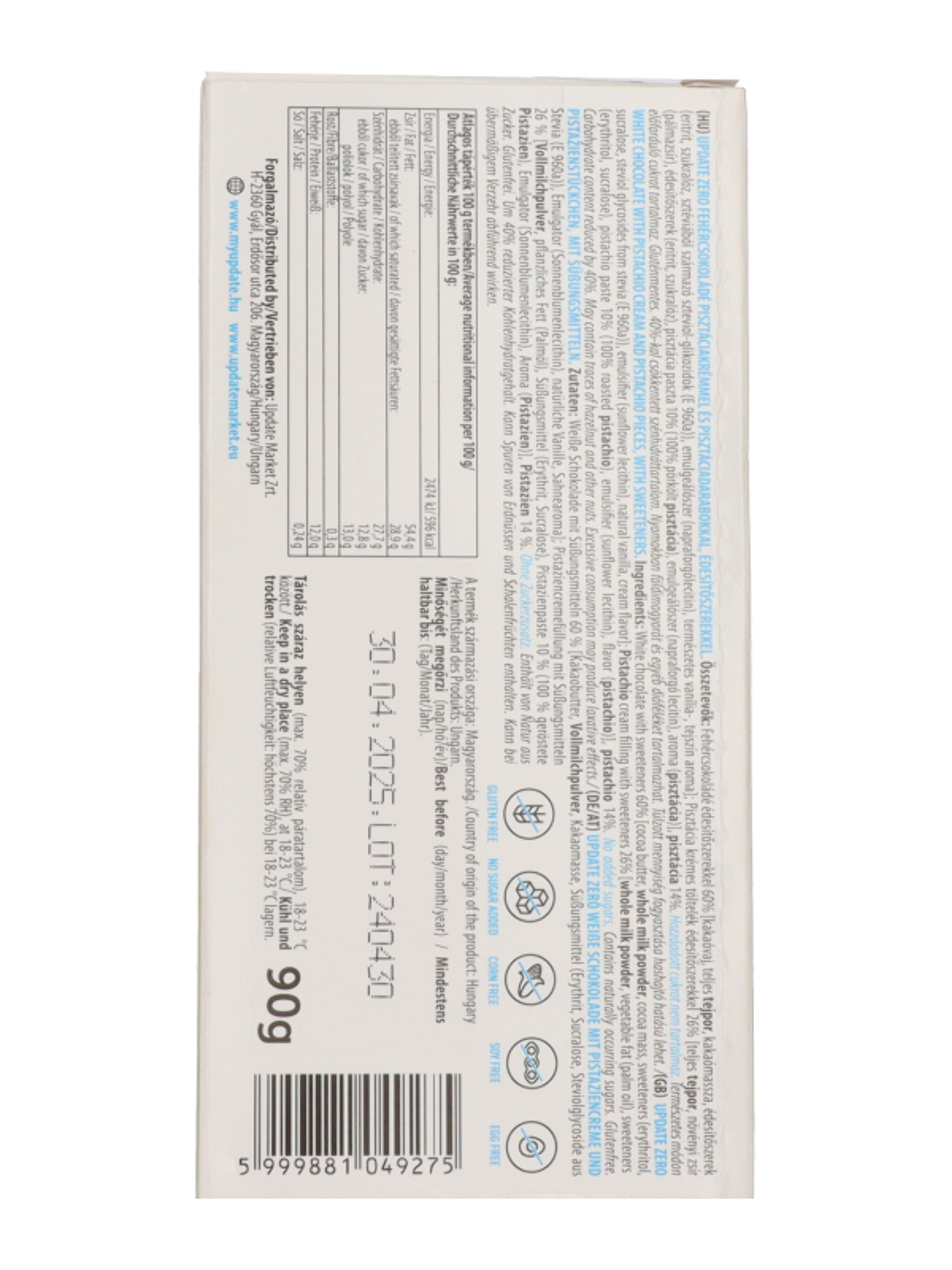 Update Zero fehércsokoládé pisztáciakrémmel - 90 g-2