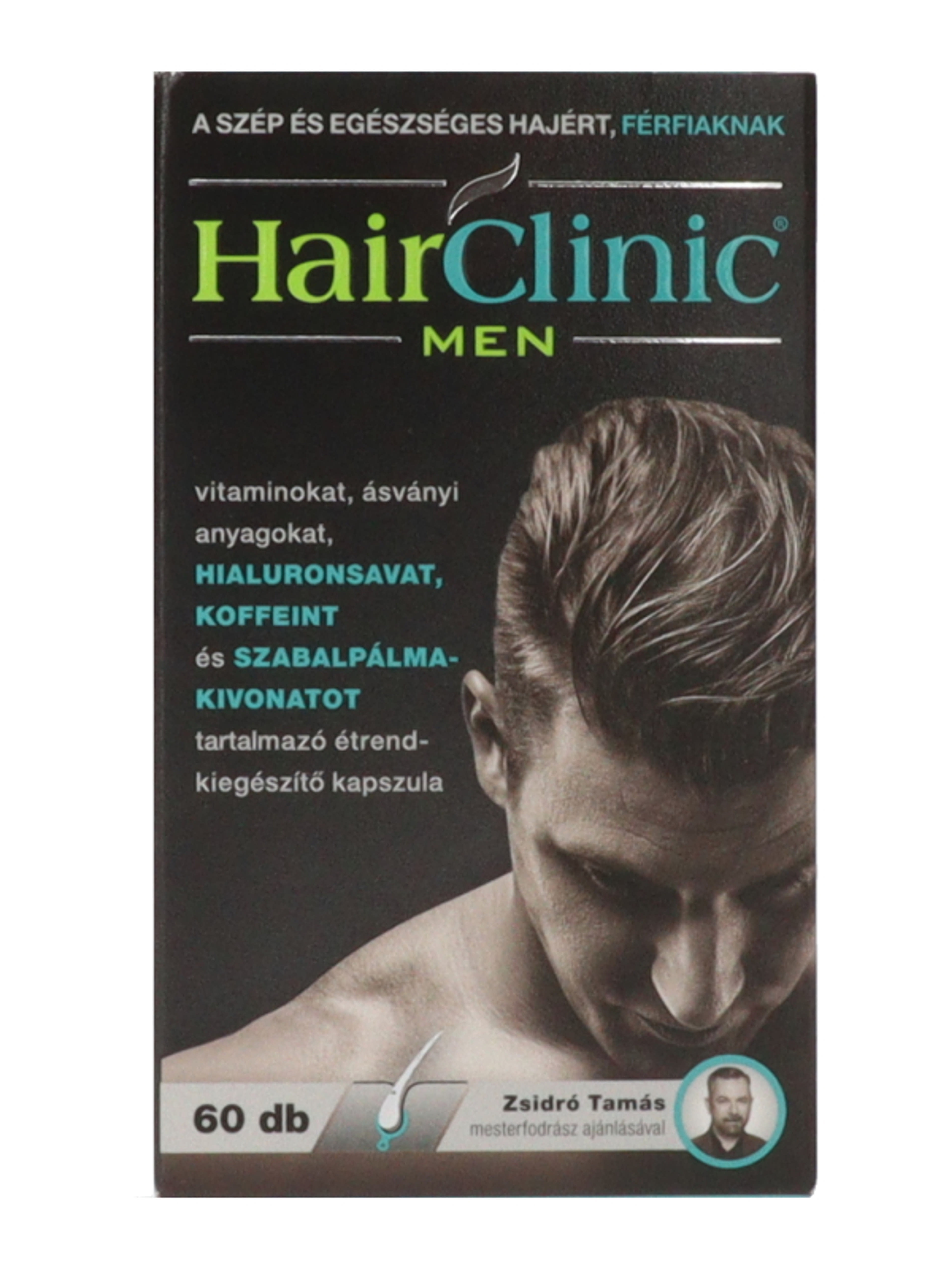 HairClinic Men Étrend-Kiegészítő hialuronsavval, Koffeinnel, Szabadpálma-kivonattal Kapszula (32,4g) - 60 db-3