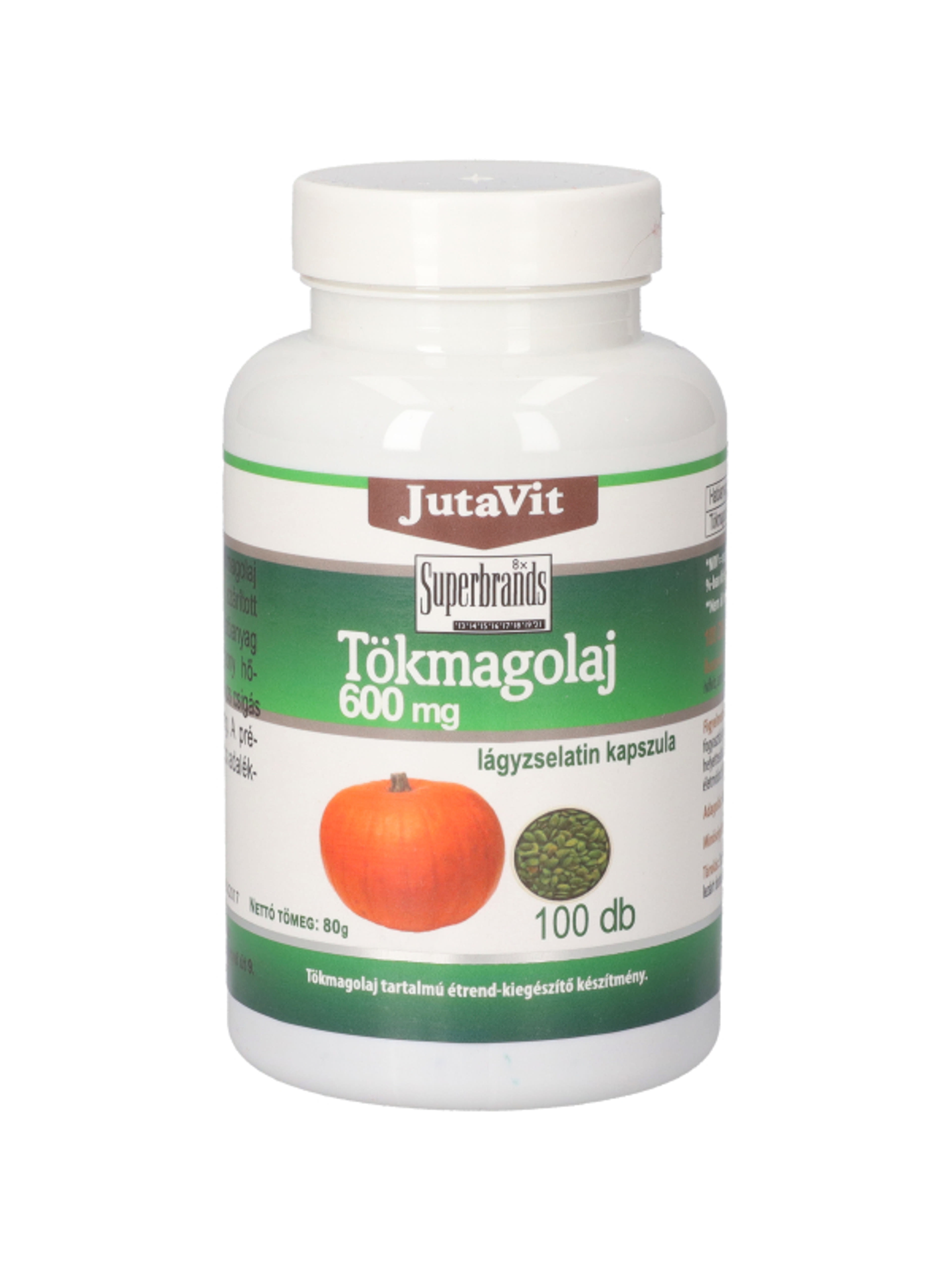 JutaVit tökmagolaj étrend-kiegészítő lágyzselatin kapszula, 600 mg - 100 db