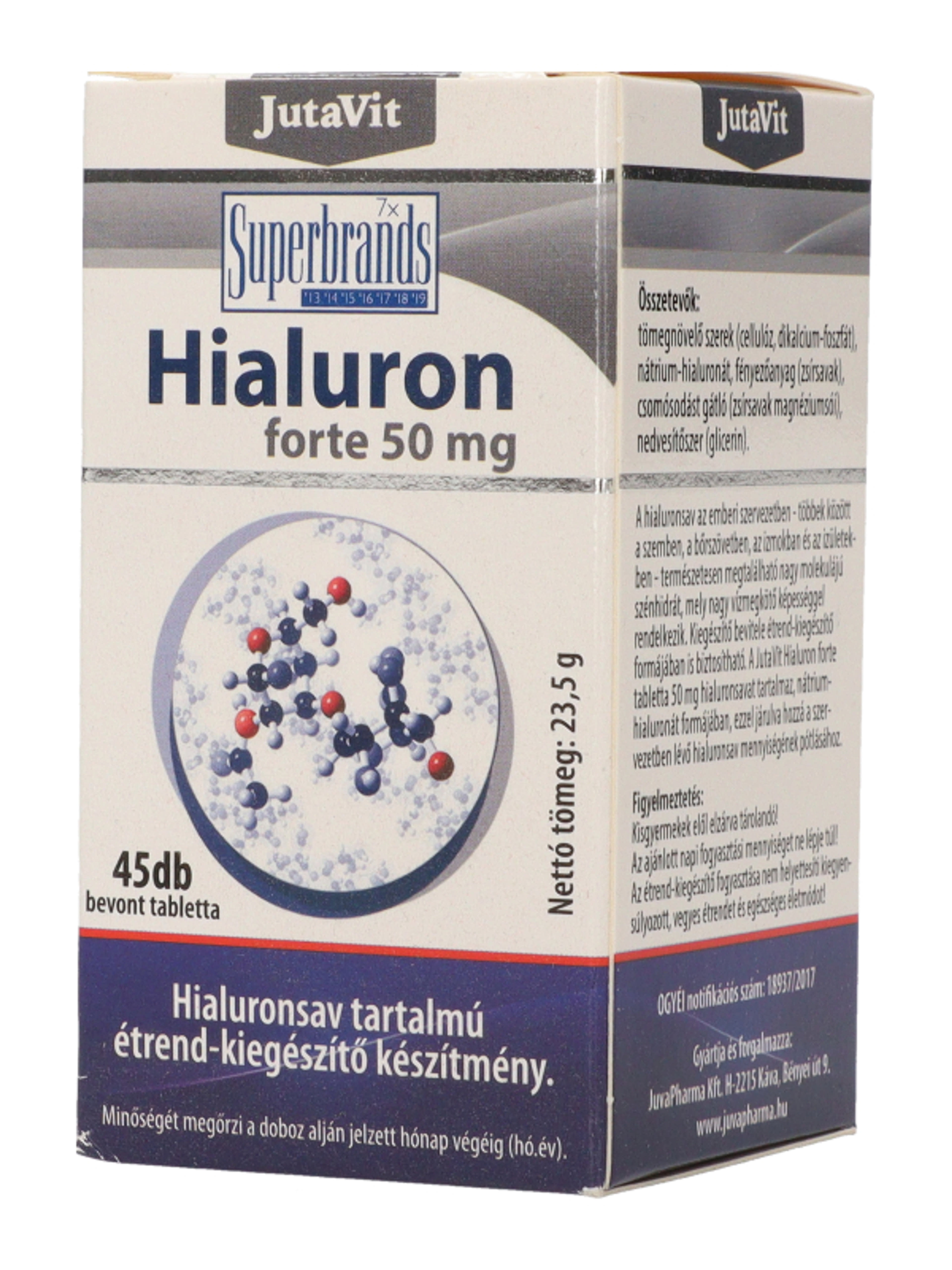 JutaVit Hialuron Forte 50mg Tabletta - 45 db-3