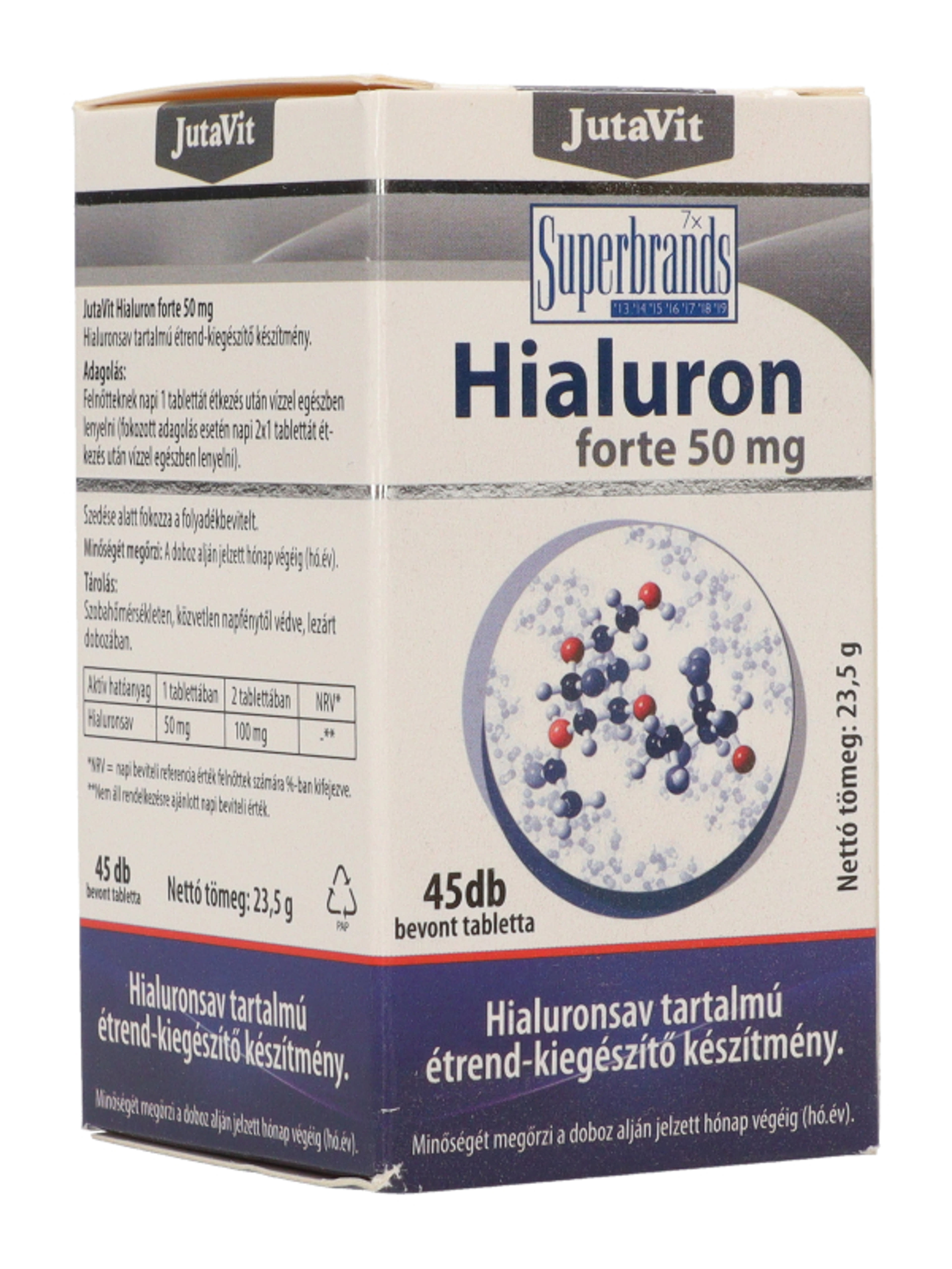 JutaVit Hialuron Forte 50mg Tabletta - 45 db-5