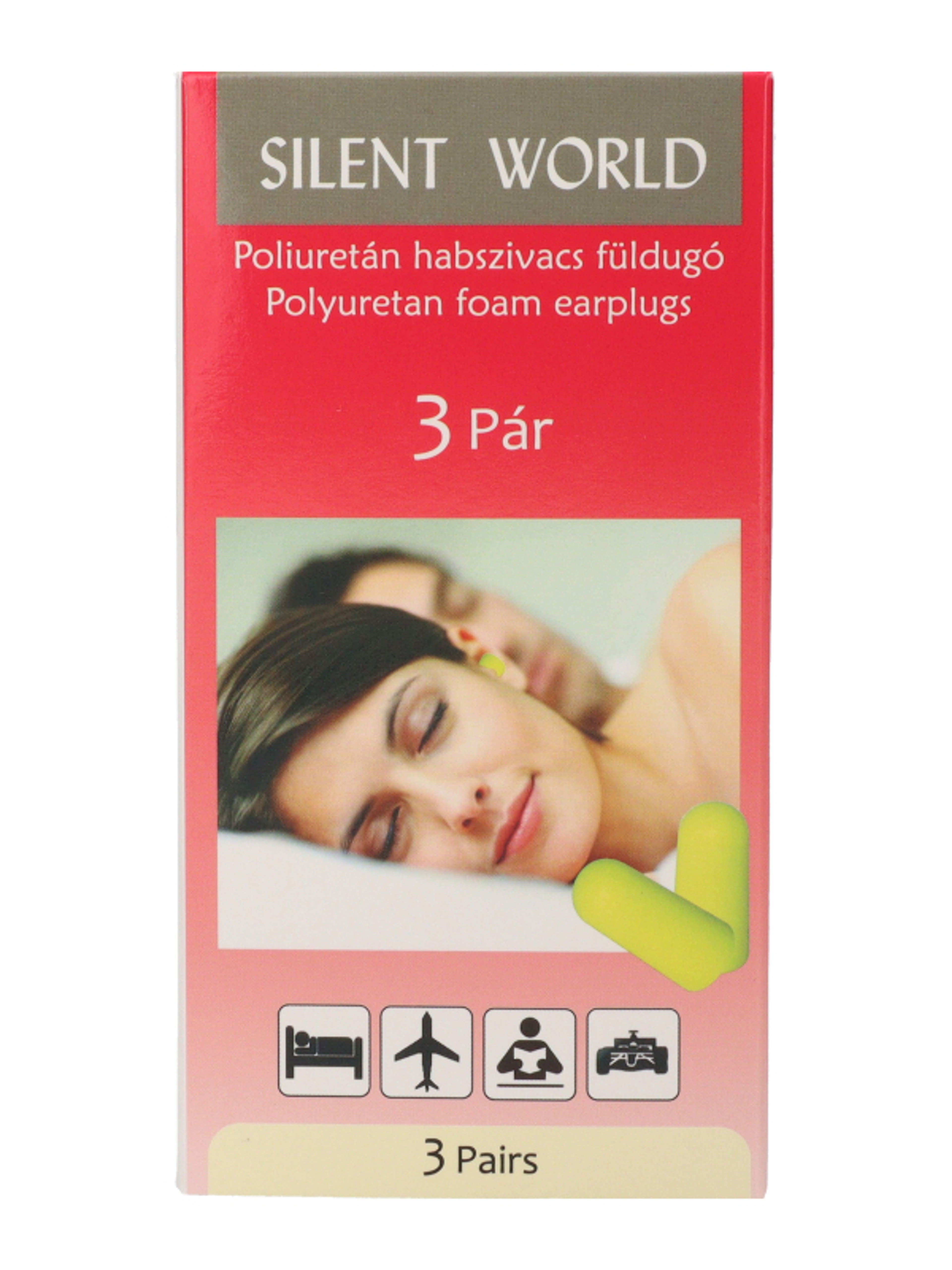 Silent World poliuretán füldugó - 3 db-3