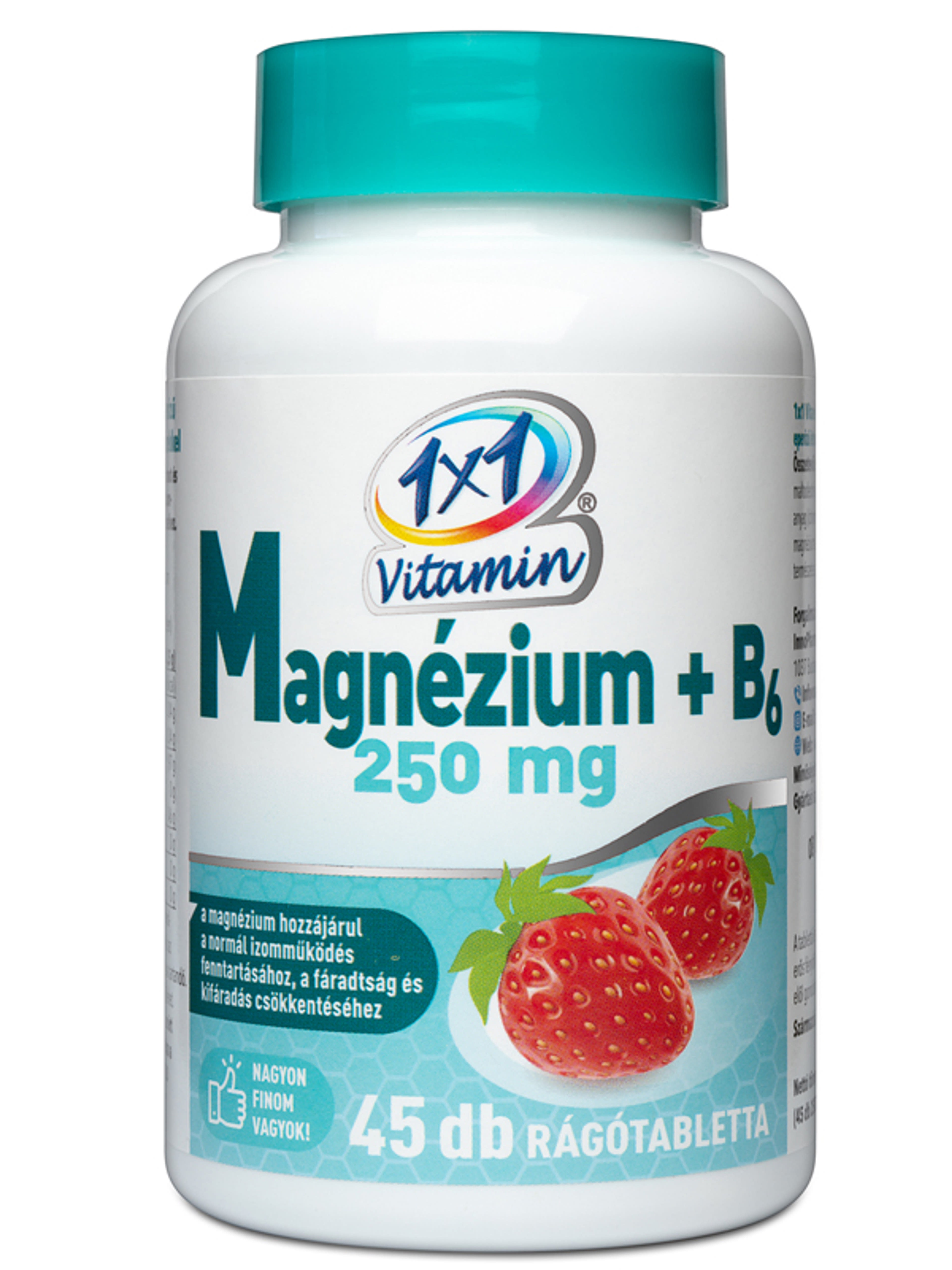 1x1 Vitamin Magnézium +B6 250mg rágótabletta epres - 45 db