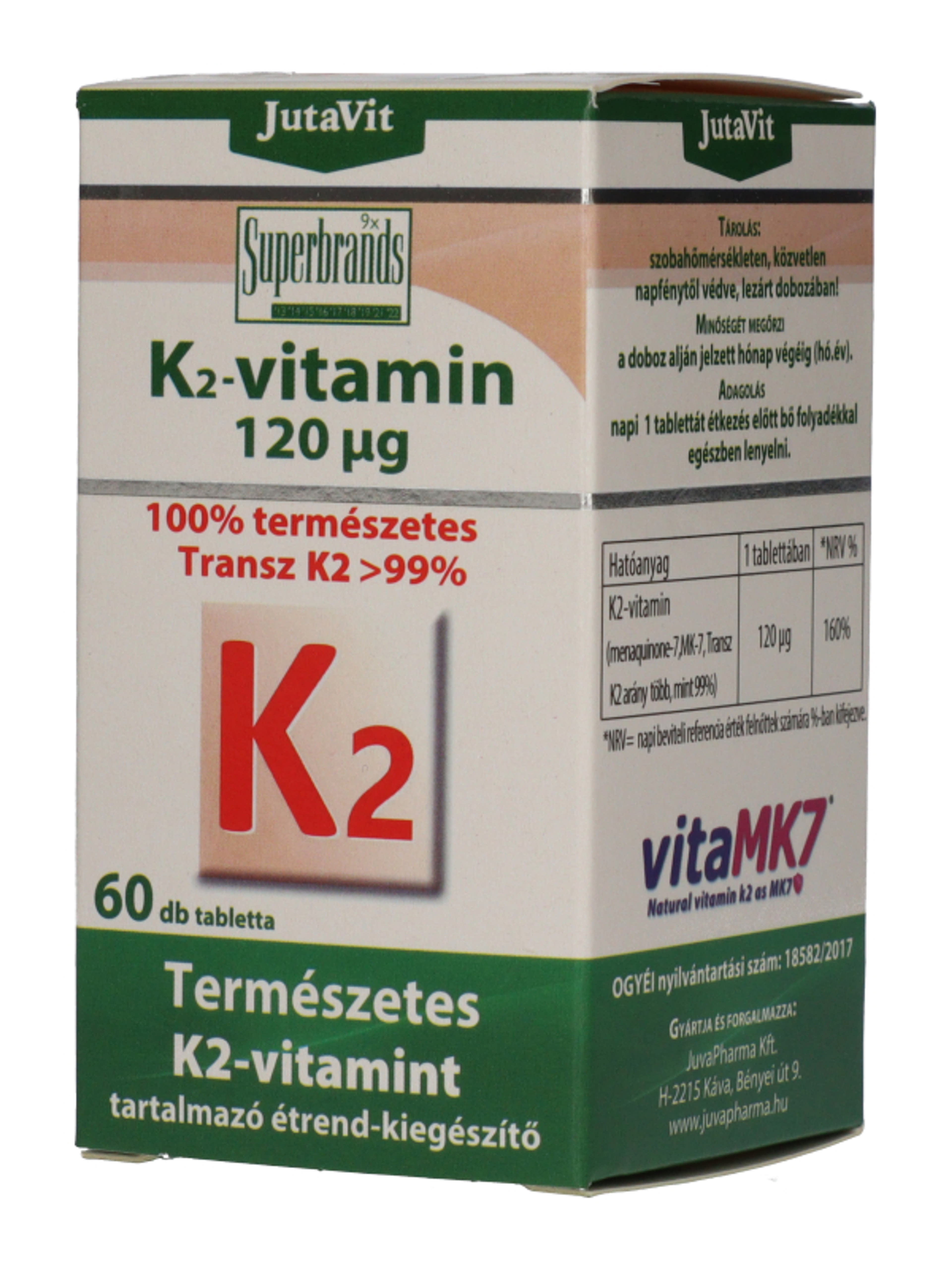 JutaVit K2 vitamin étrendkiegészítő tabletta - 60 db-4