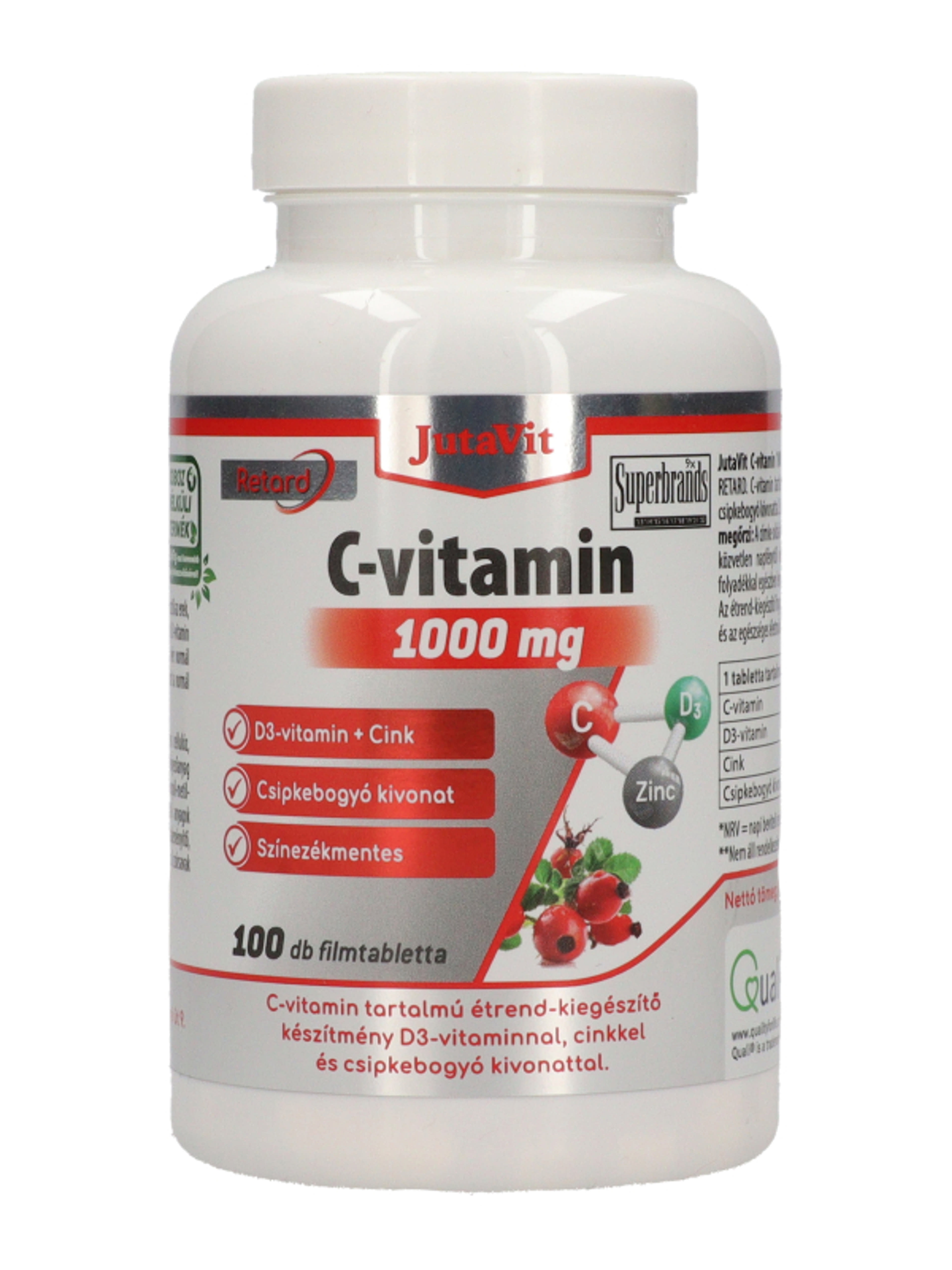JutaVit C-Vitamin 1000mg+ D3+ Csipkebogyó Nyújtott Felszívódású Filmtabletta - 100 db-2