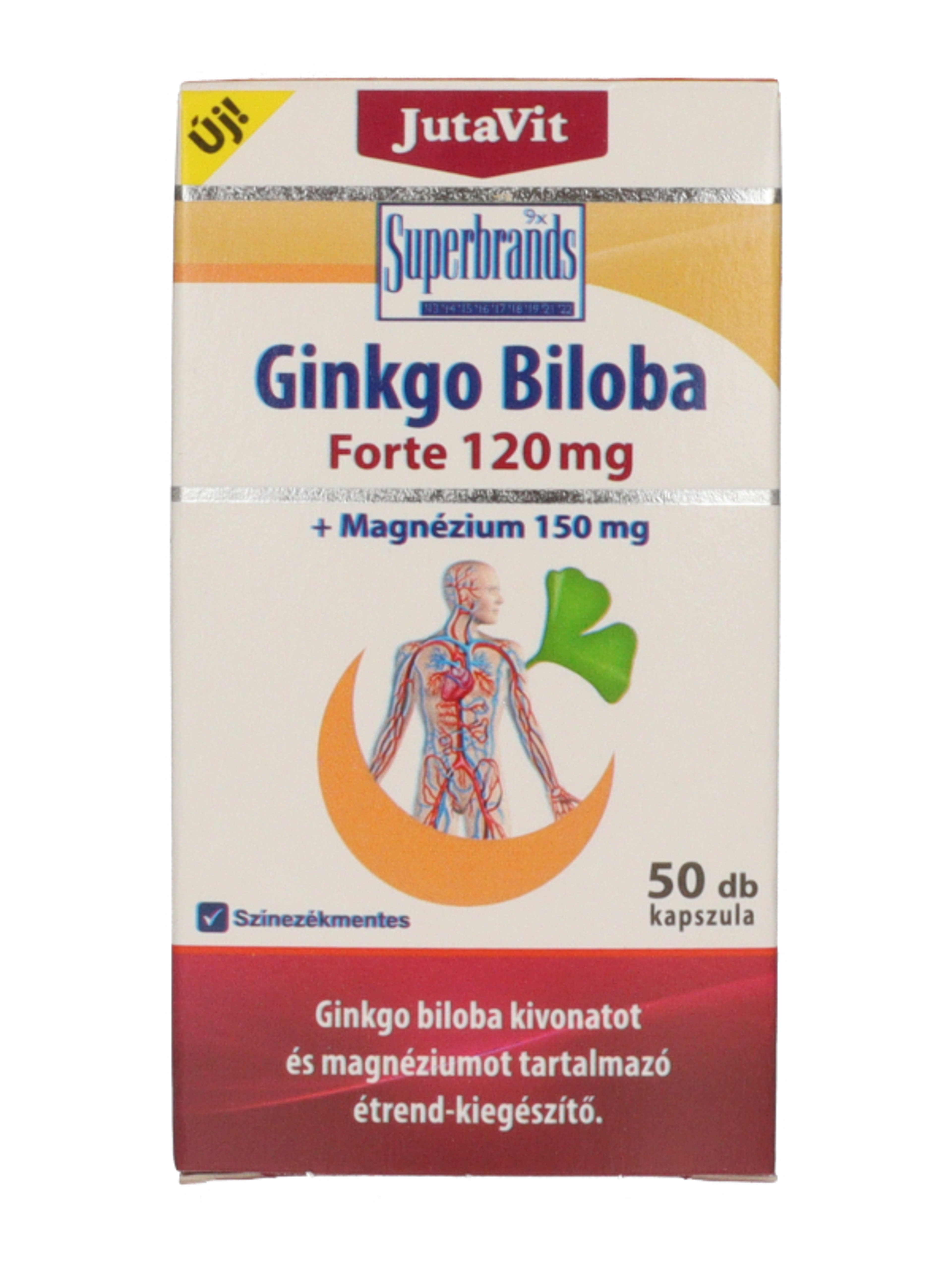 JutaVit Ginkgo Biloba 120 mg + Magnézium 150 mg étrend-kiegészítő - 70 db