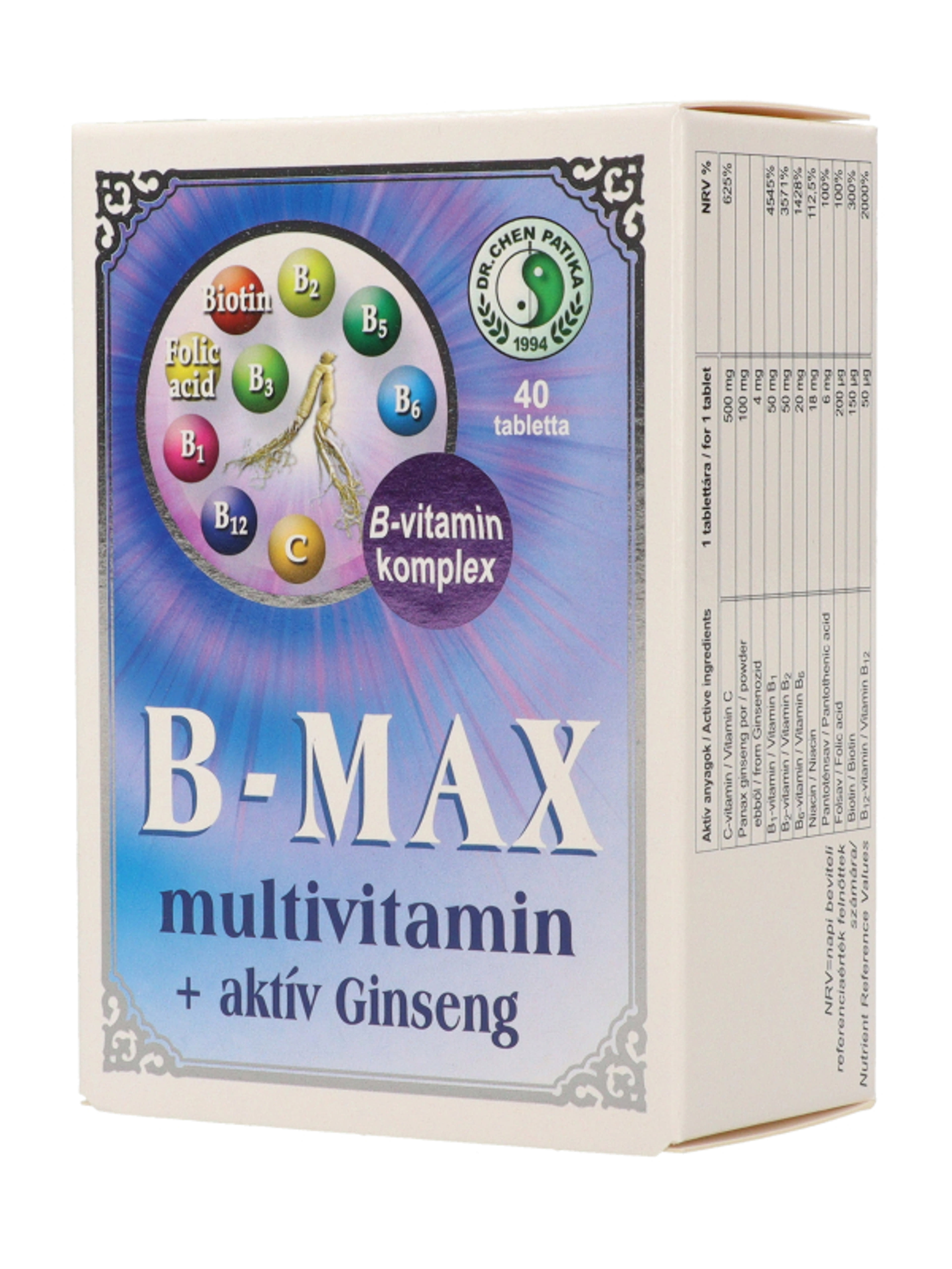 Dr.Chen Patika B-Max Multivitamin+ Aktív Ginseng Tabletta - 40 db-3