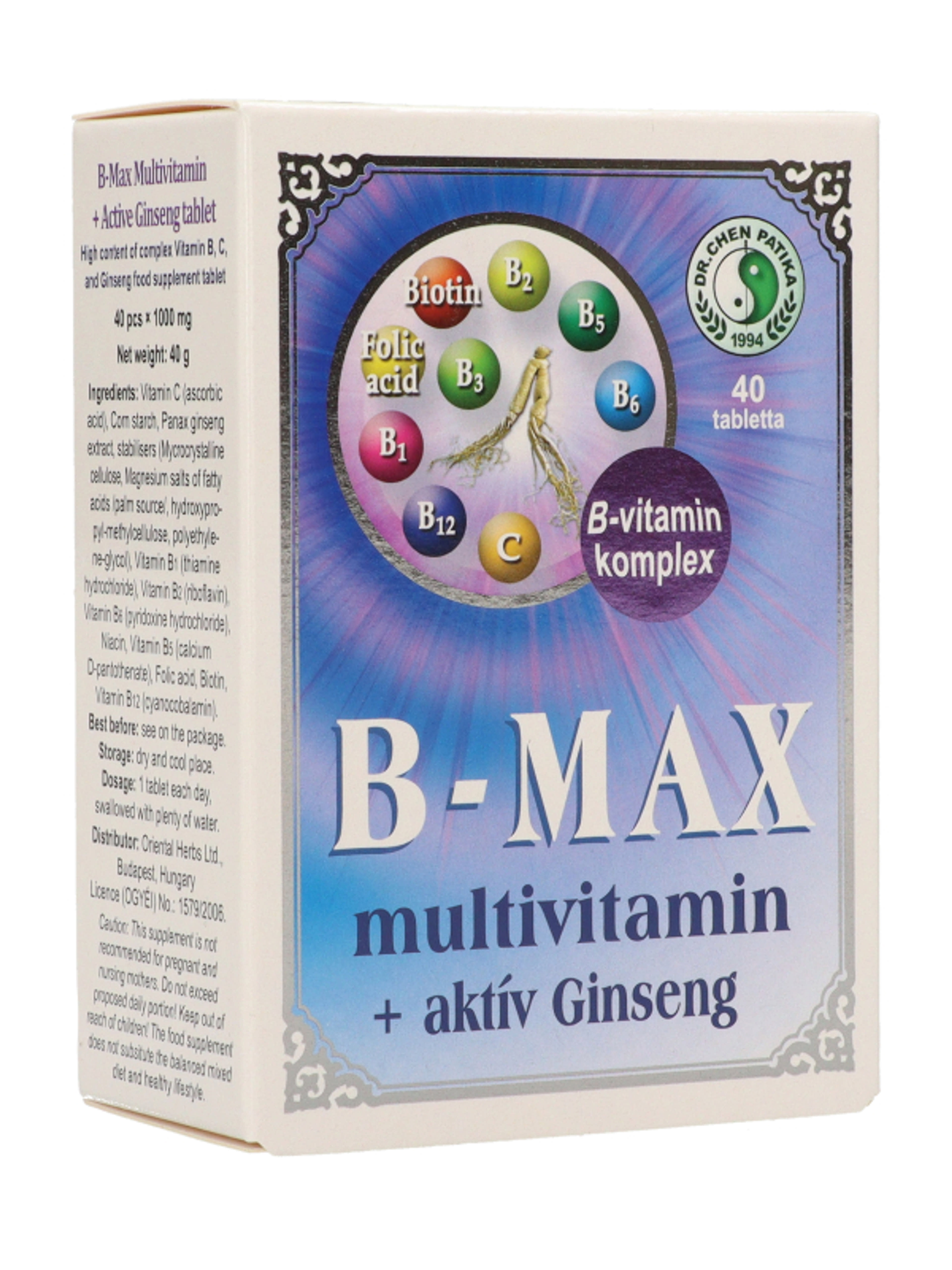 Dr.Chen Patika B-Max Multivitamin+ Aktív Ginseng Tabletta - 40 db-5