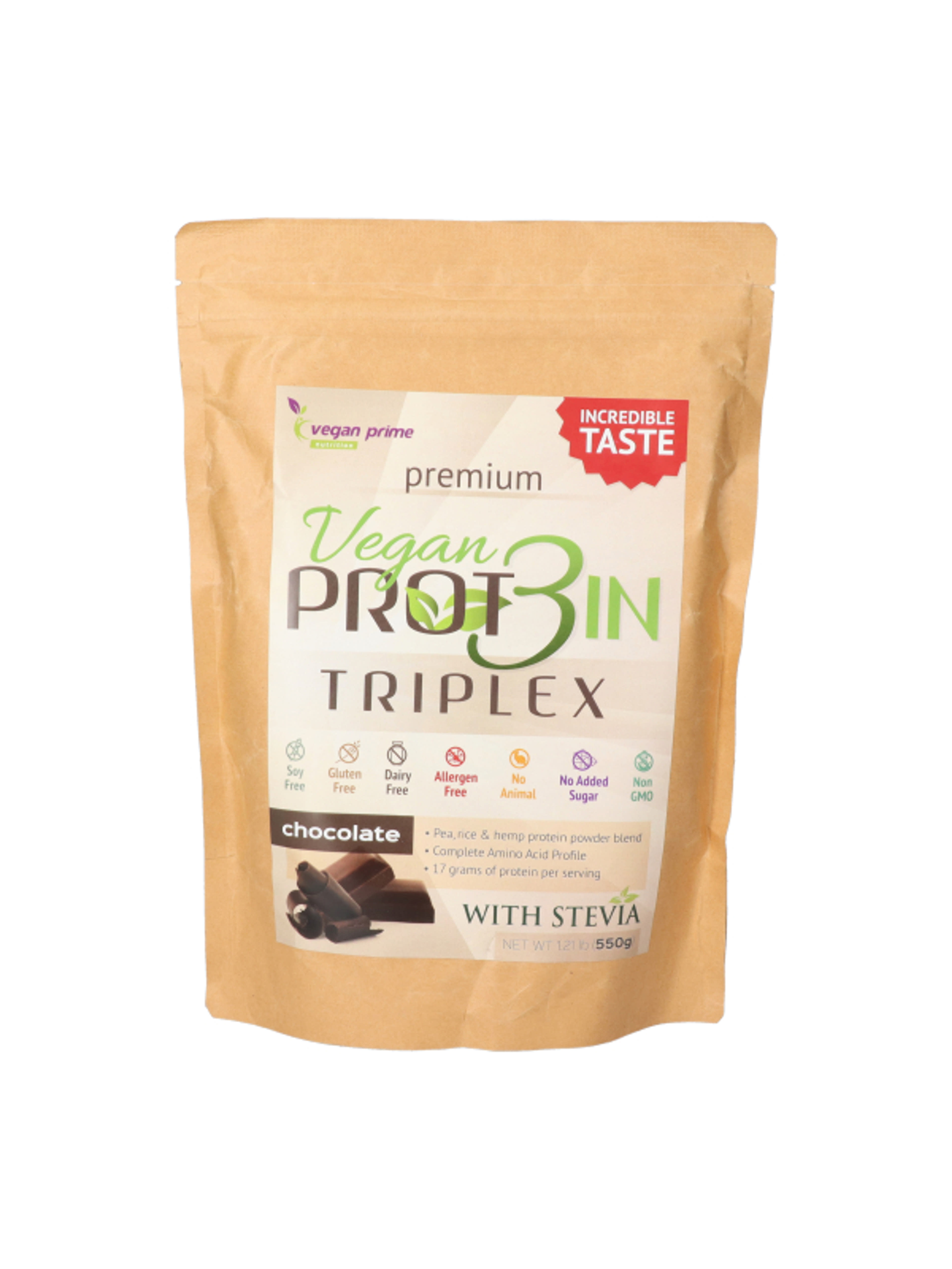Vegan Prime Nutrition Protein shake, csokoládé ízű - 550 g