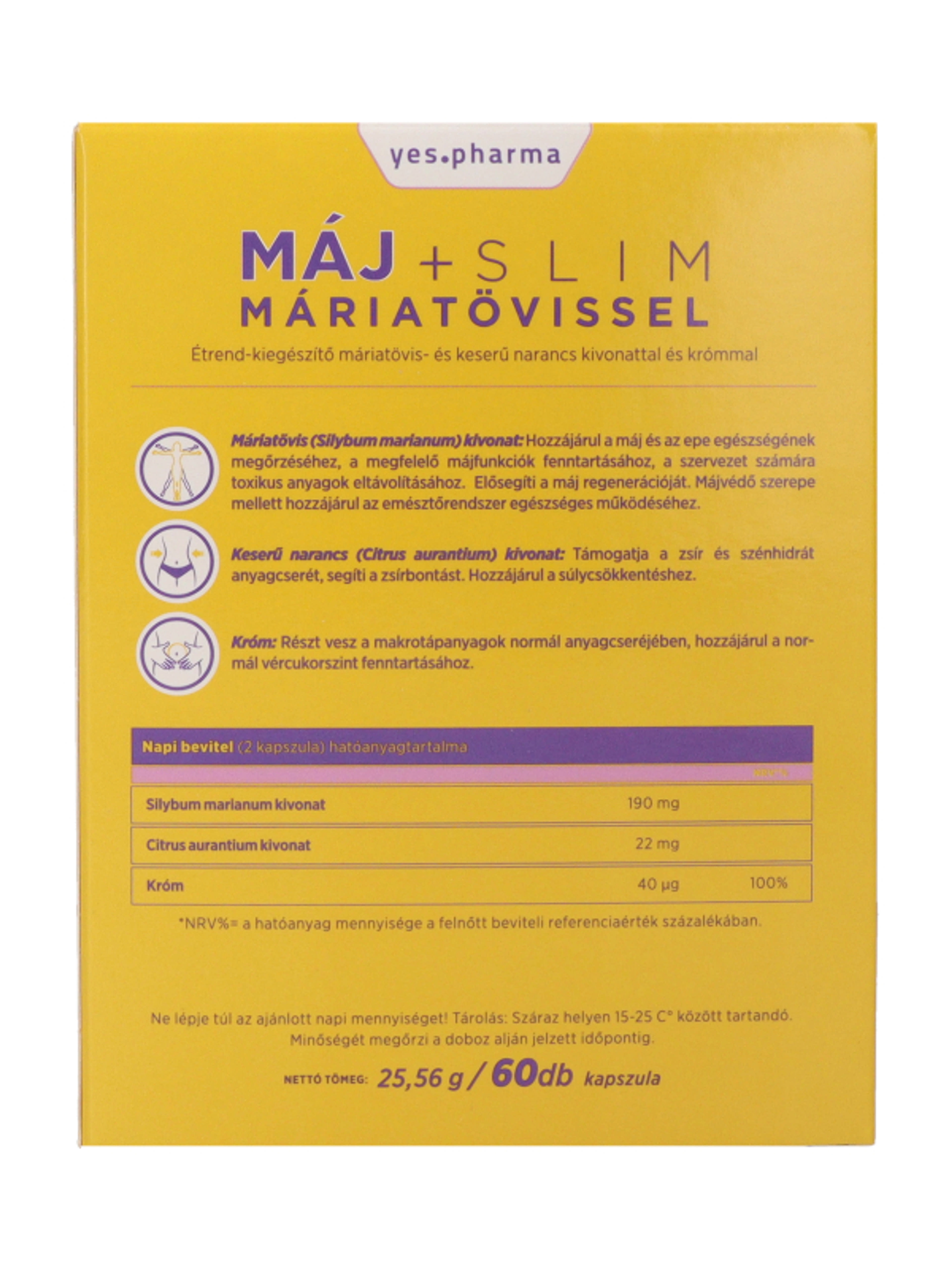 Yespharma Máj + Slim Máriatövissel Kapszula 60 - db-4