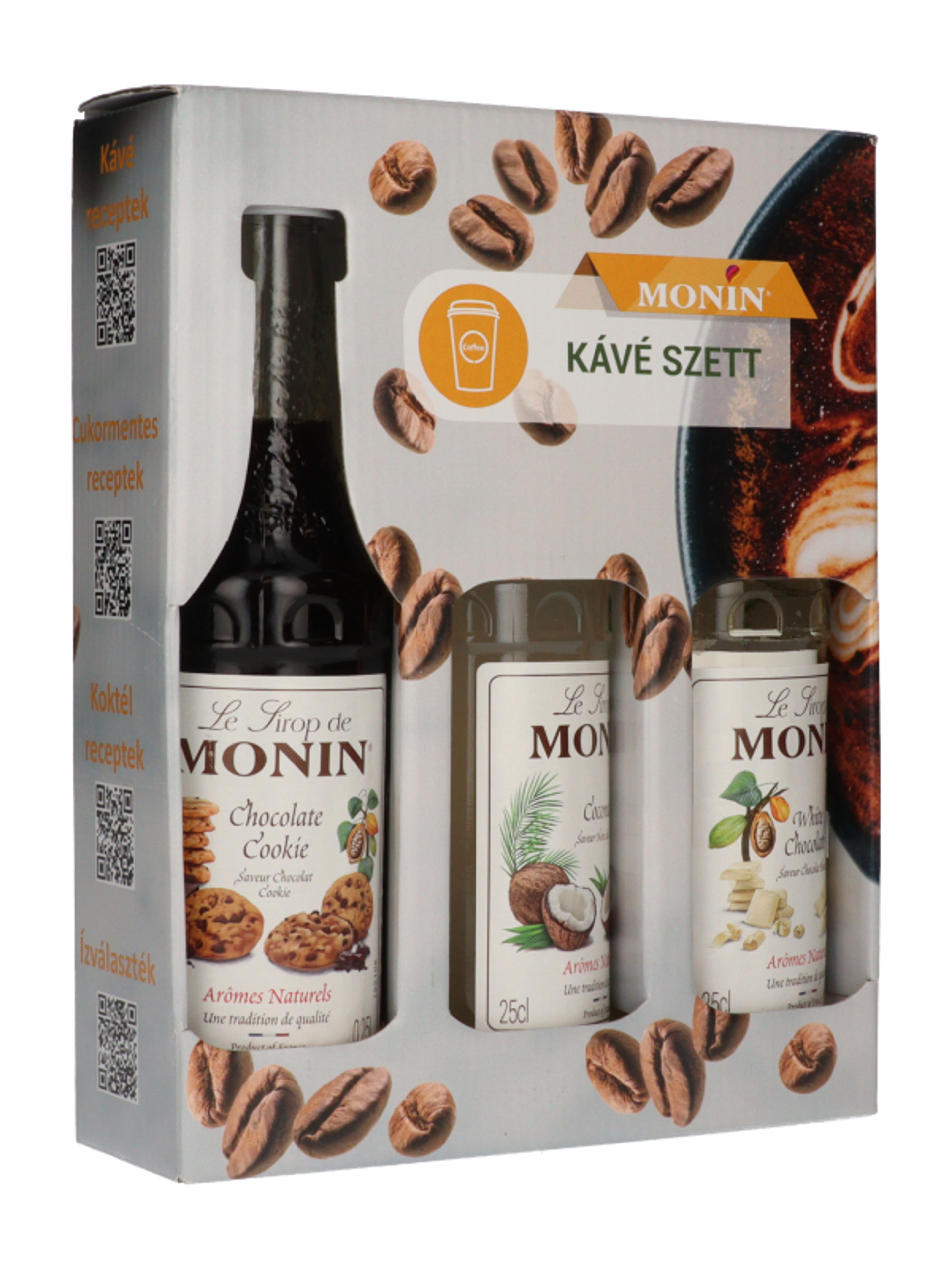 Monin kávészirup szett csokis süti, fehércsoki és kókusz 3x250 ml - 750 ml-4