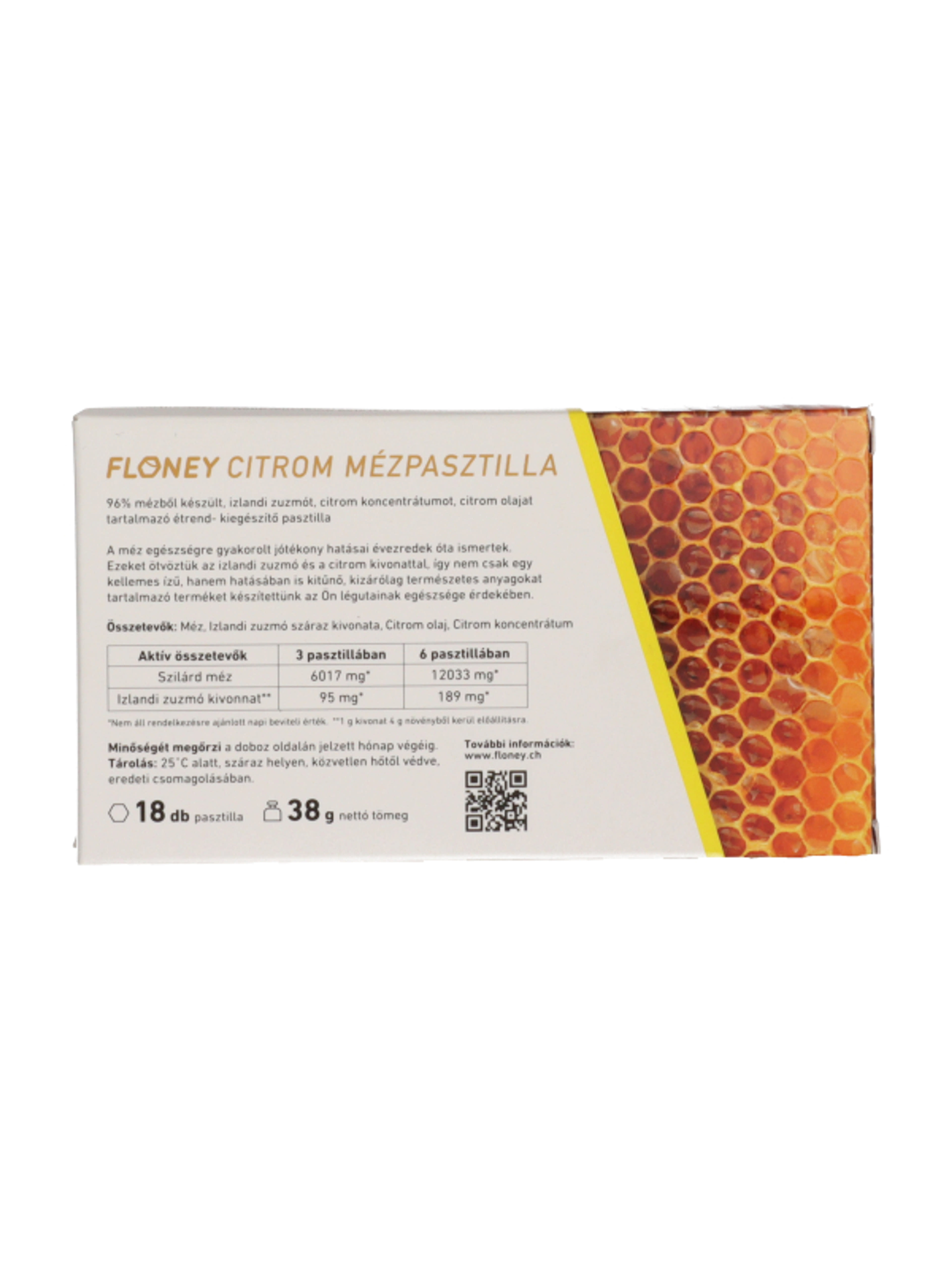 Floney citrom mézpasztilla 18 db - 38 g-3