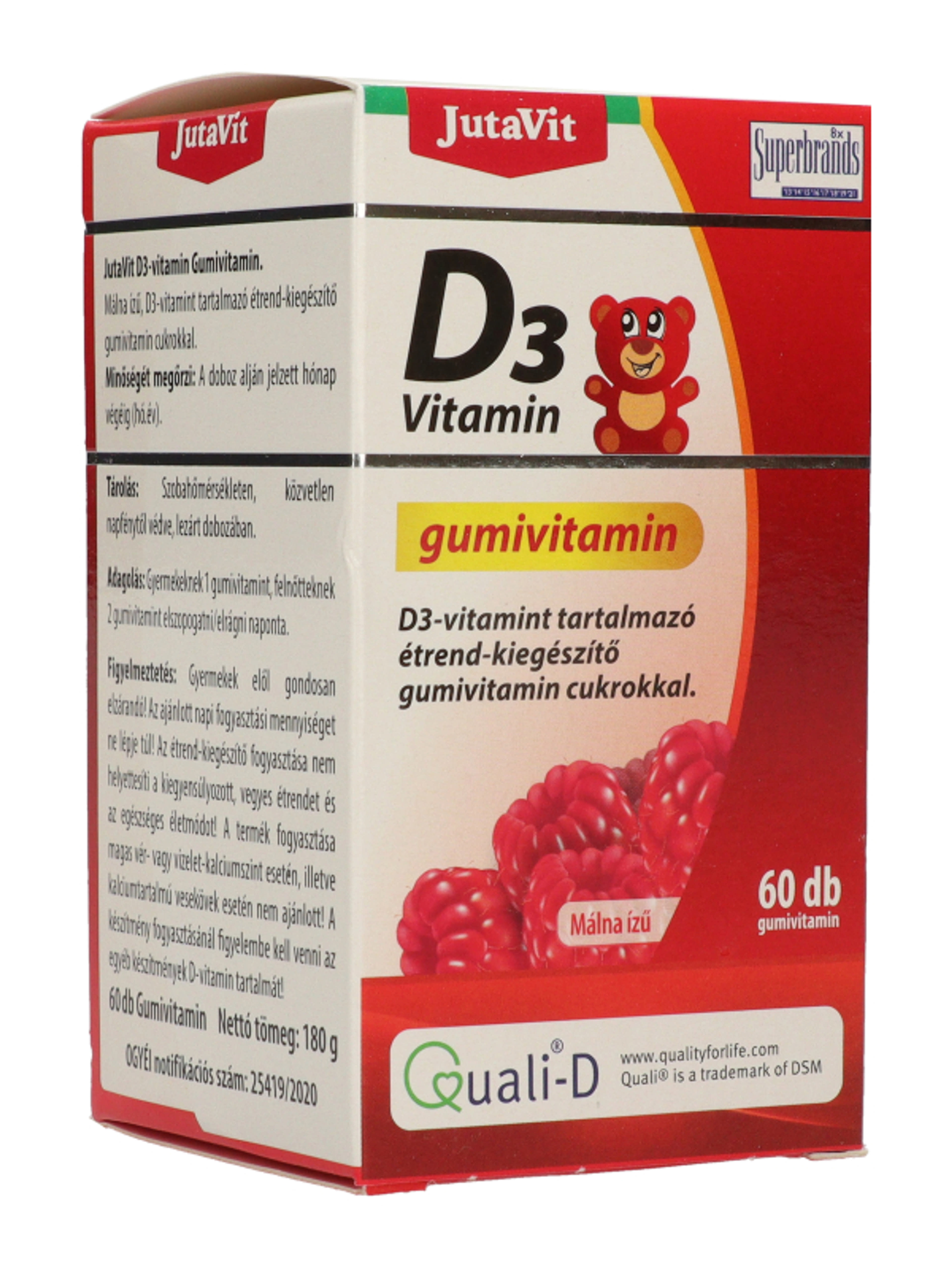 Jutavit D3-vitamin gumivitamin málna - 60 db-5