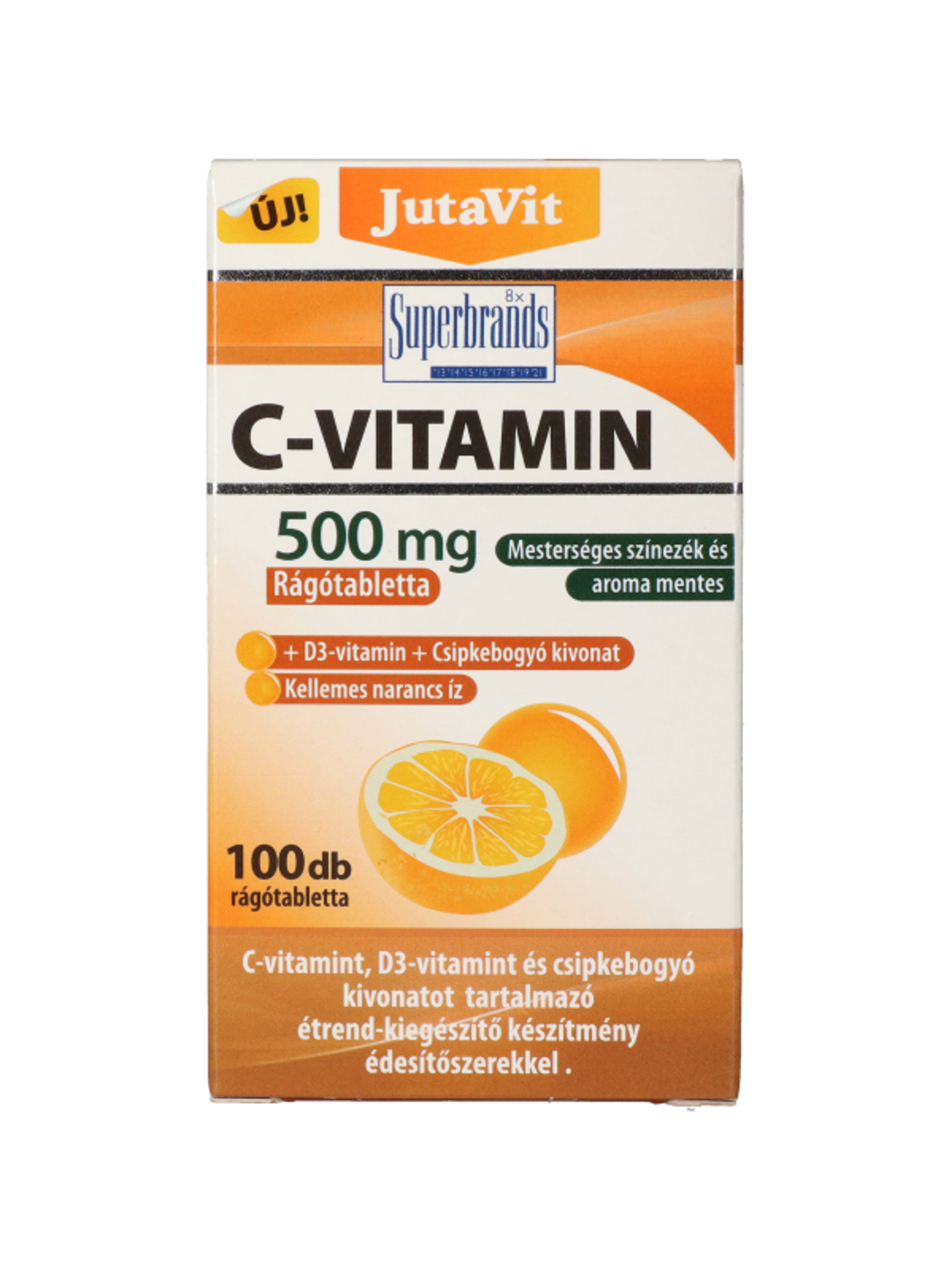 JutaVit C-vitamin 500 mg étrend-kiegészítő rágótabletta, narancs ízű- 100 db