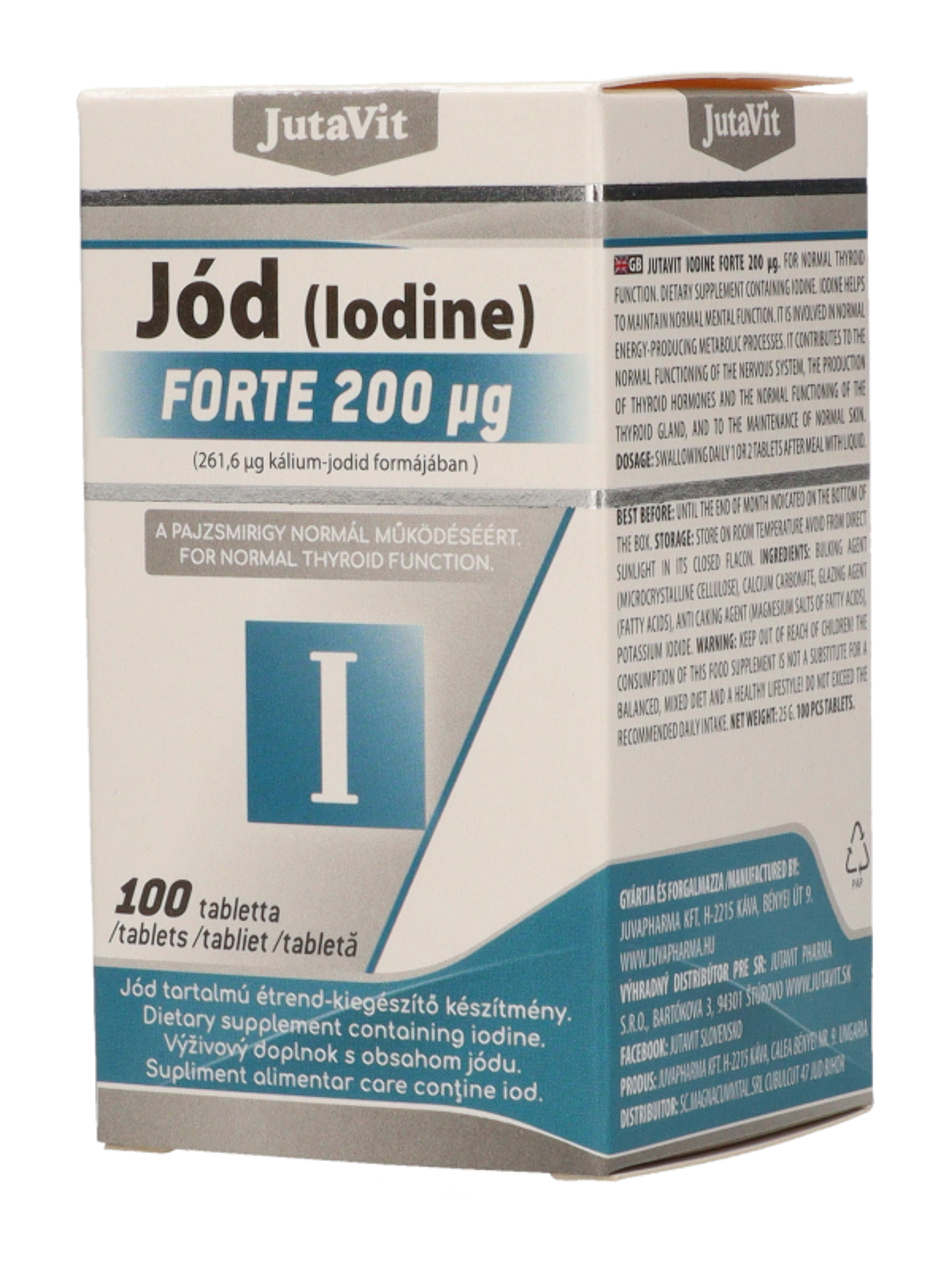 JutaVit Jód Forte étrend-kiegészítő tabletta - 100 db-3
