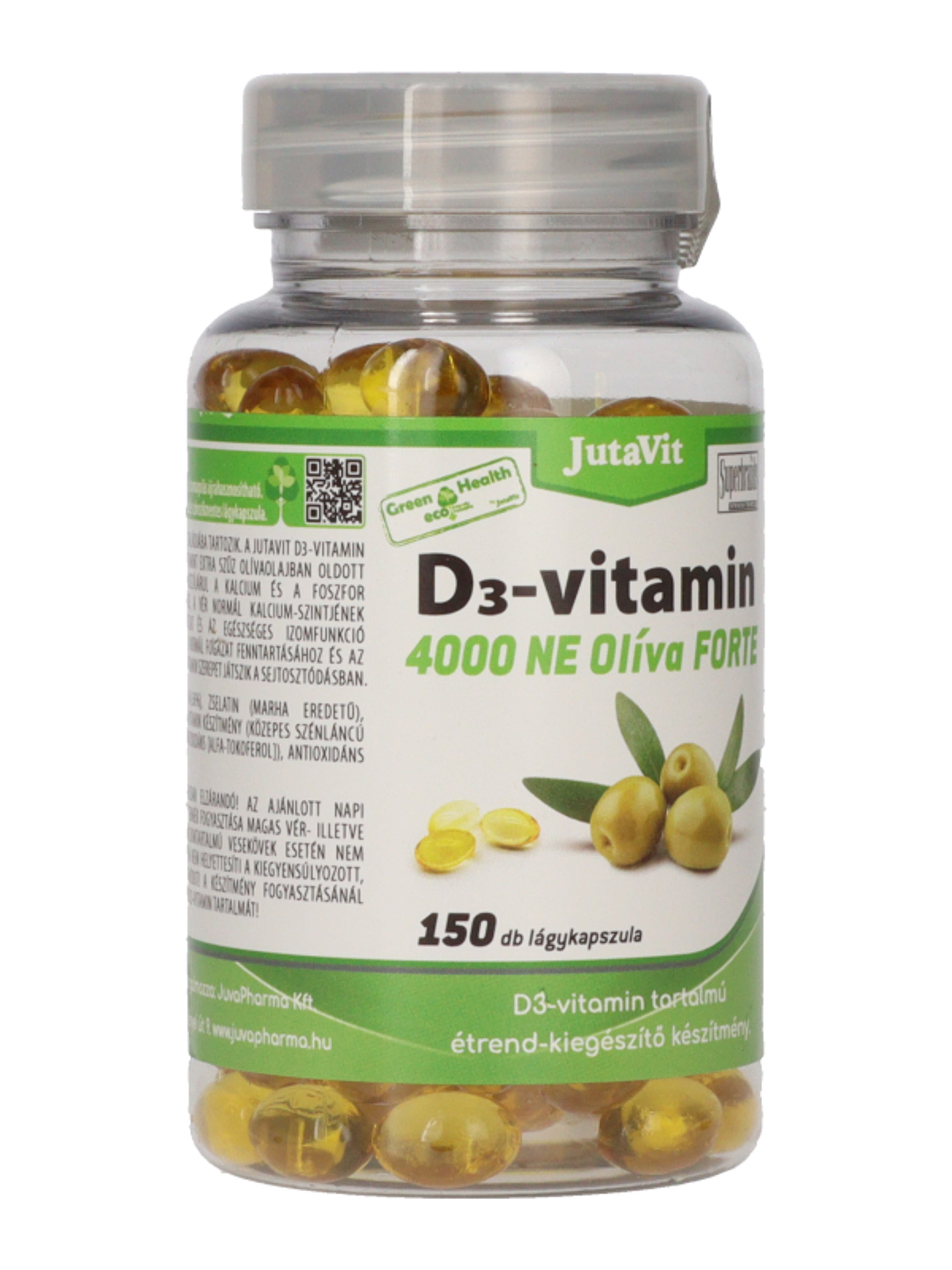 Jutavit Green & Health D3-vitamin 4000 NE Olíva Forte étrend-kiegészítő lágykapszula - 150 db-4