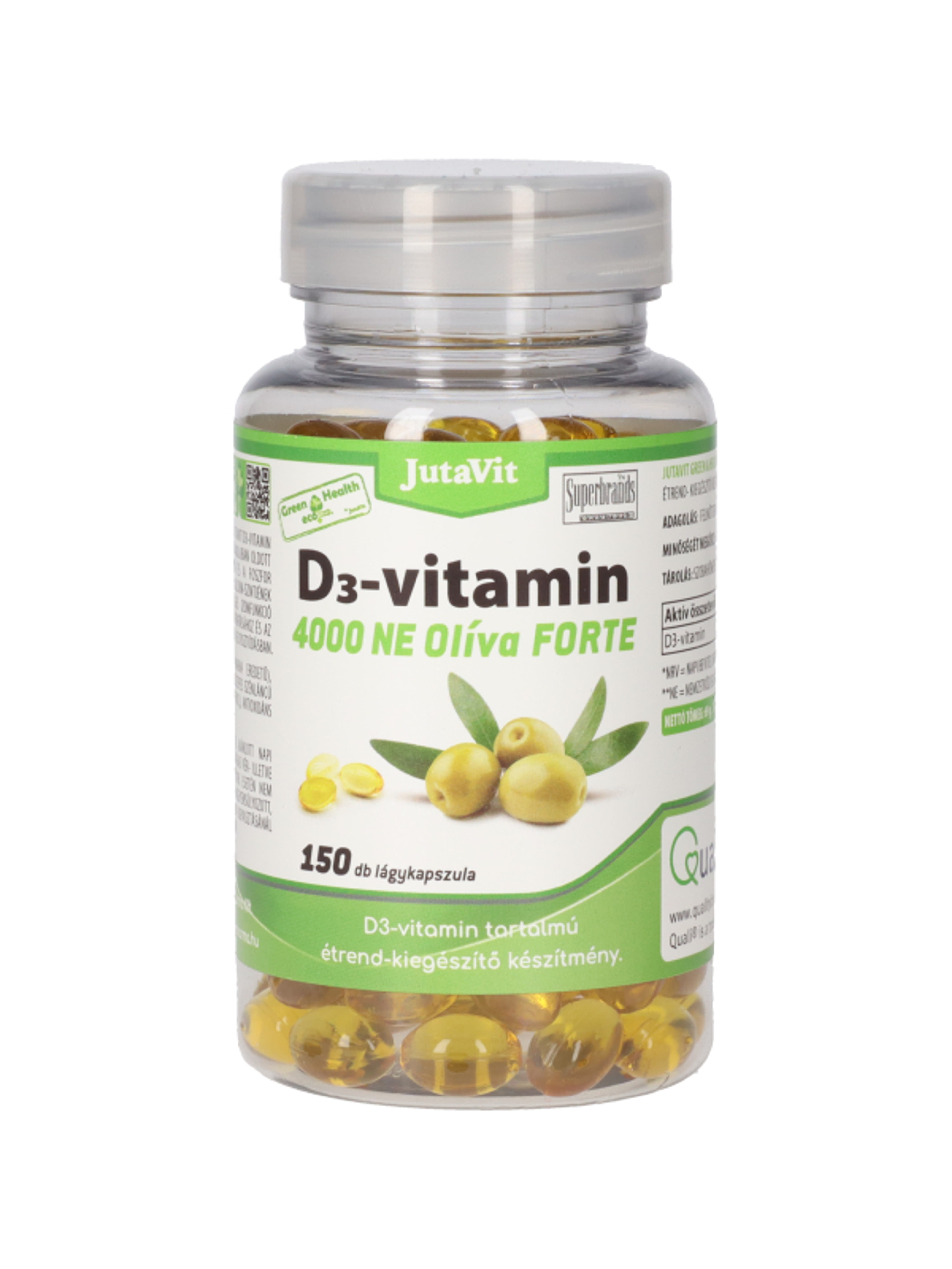 Jutavit Green & Health D3-vitamin 4000 NE Olíva Forte étrend-kiegészítő lágykapszula - 150 db-1