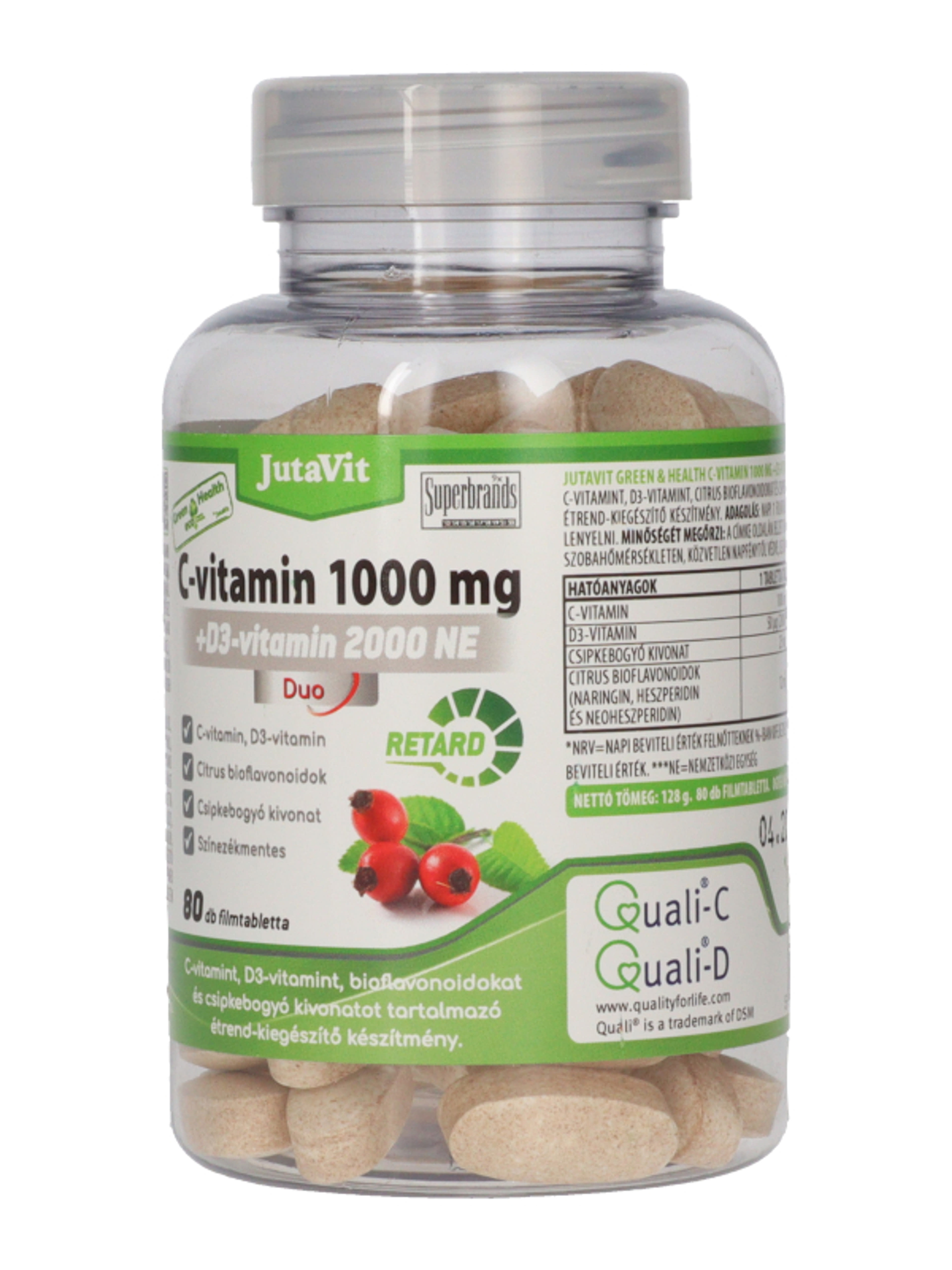 Jutavit Green & Health C-vitamin 1000 mg + D3- vitamin 2000 NE Duo étrend-kiegészítő filmtabletta - 80 db-3