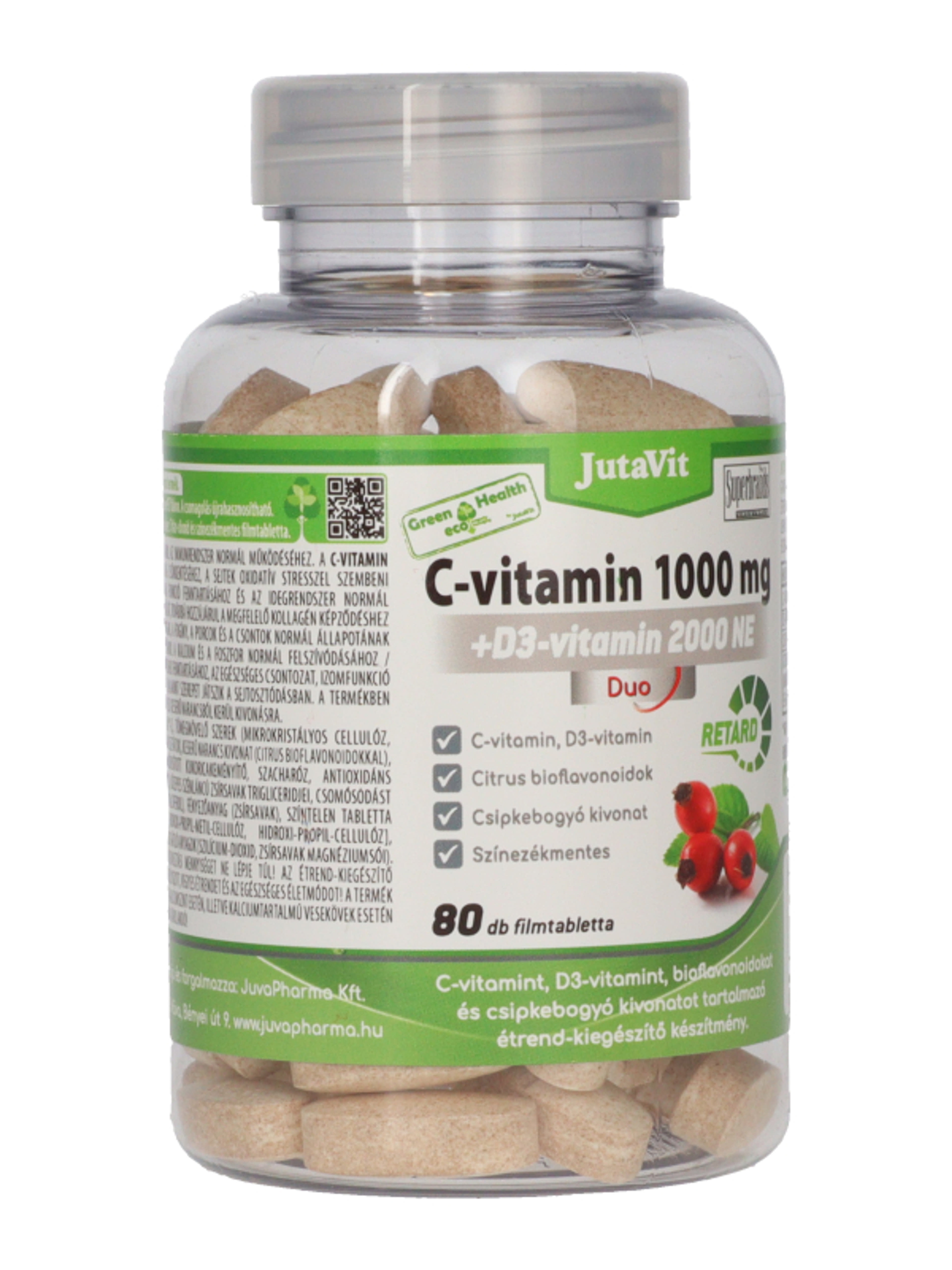 Jutavit Green & Health C-vitamin 1000 mg + D3- vitamin 2000 NE Duo étrend-kiegészítő filmtabletta - 80 db-4