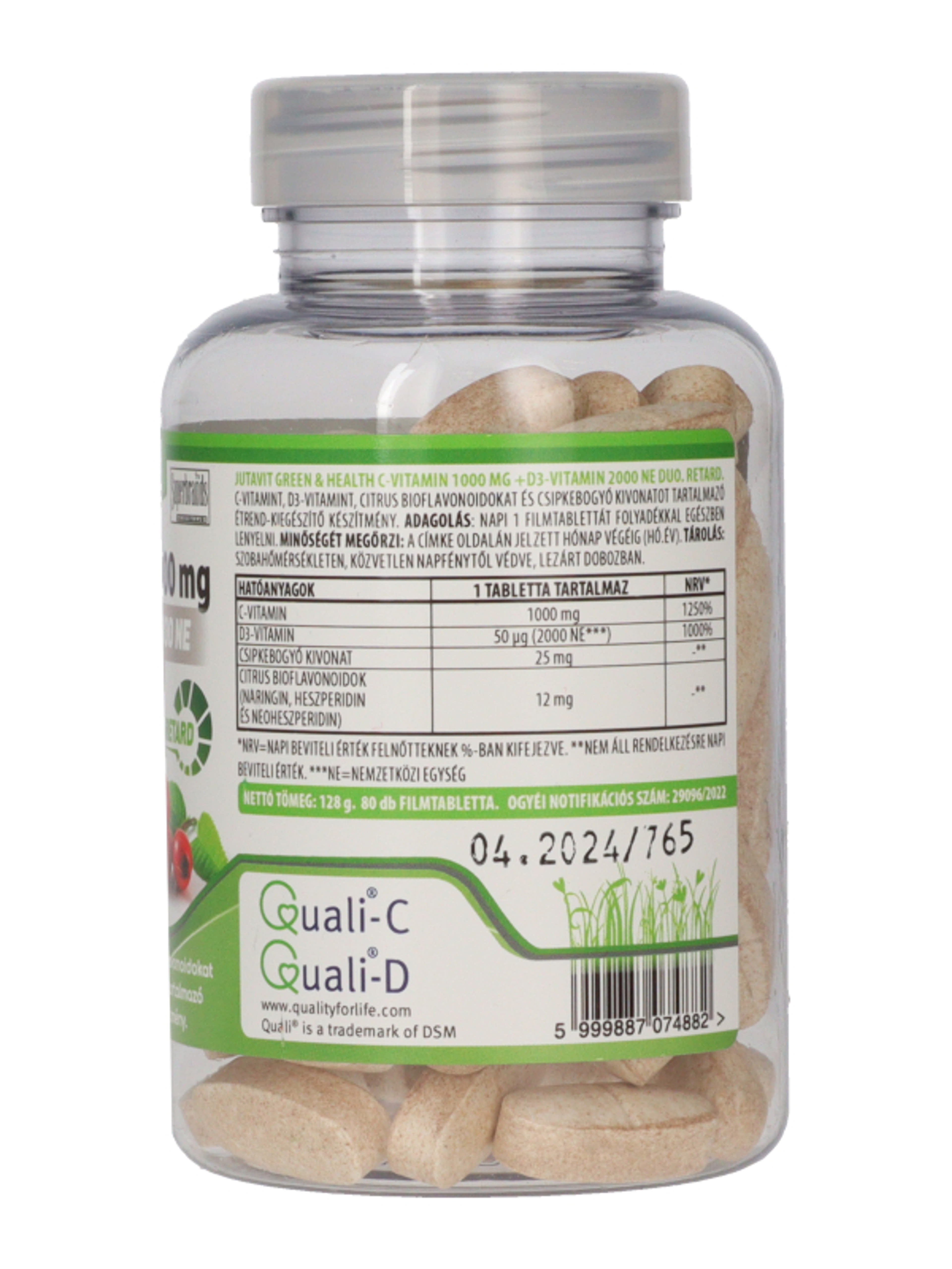 Jutavit Green & Health C-vitamin 1000 mg + D3- vitamin 2000 NE Duo étrend-kiegészítő filmtabletta - 80 db-5
