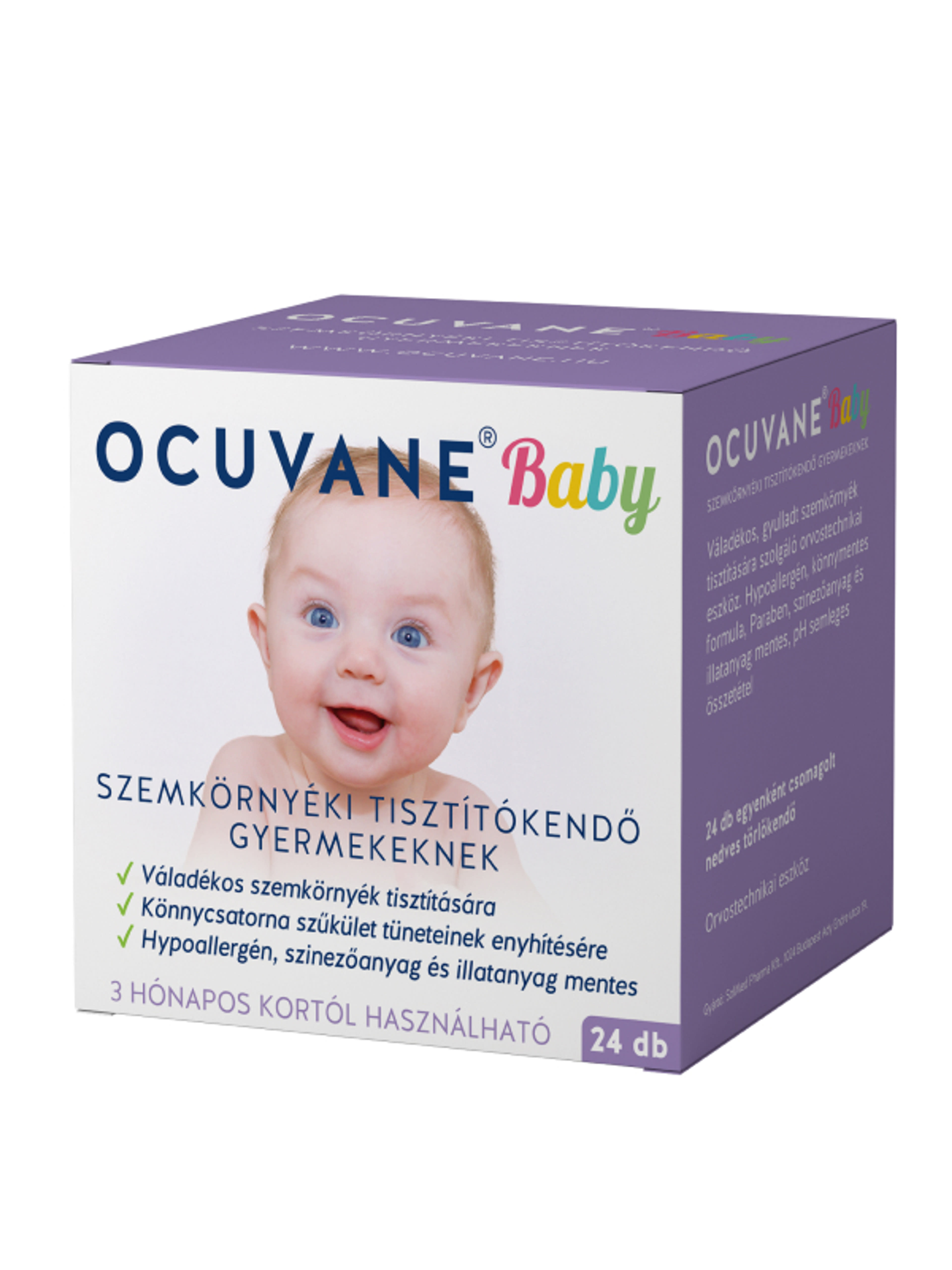 Ocuvane Baby szemkörnyéki tisztítókendő - 24 db
