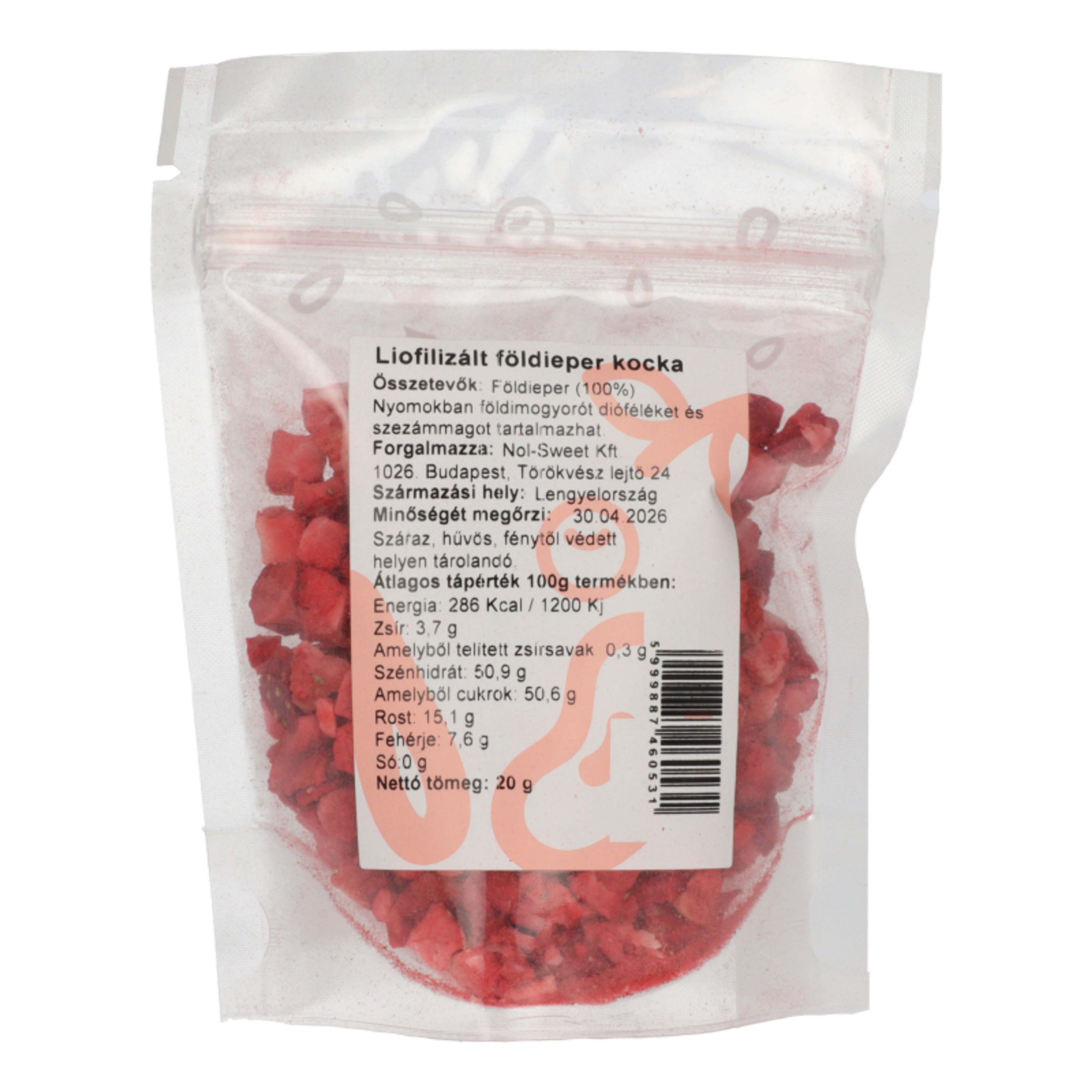 Nuts & Berries liofilizált földieper kocka - 20 g-2