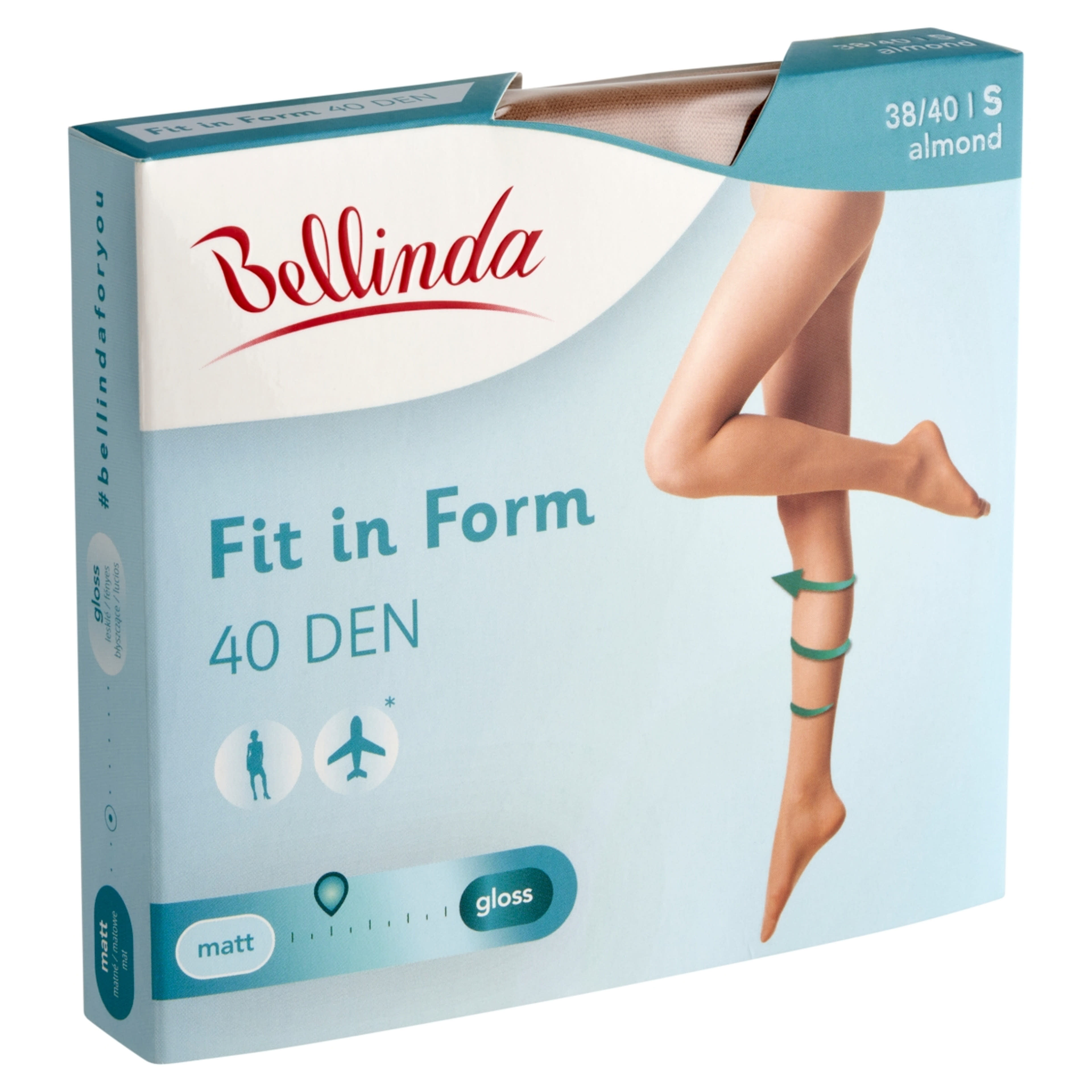Bellinda Fit In Form harisnya, almond 40Den S - 1 db-2