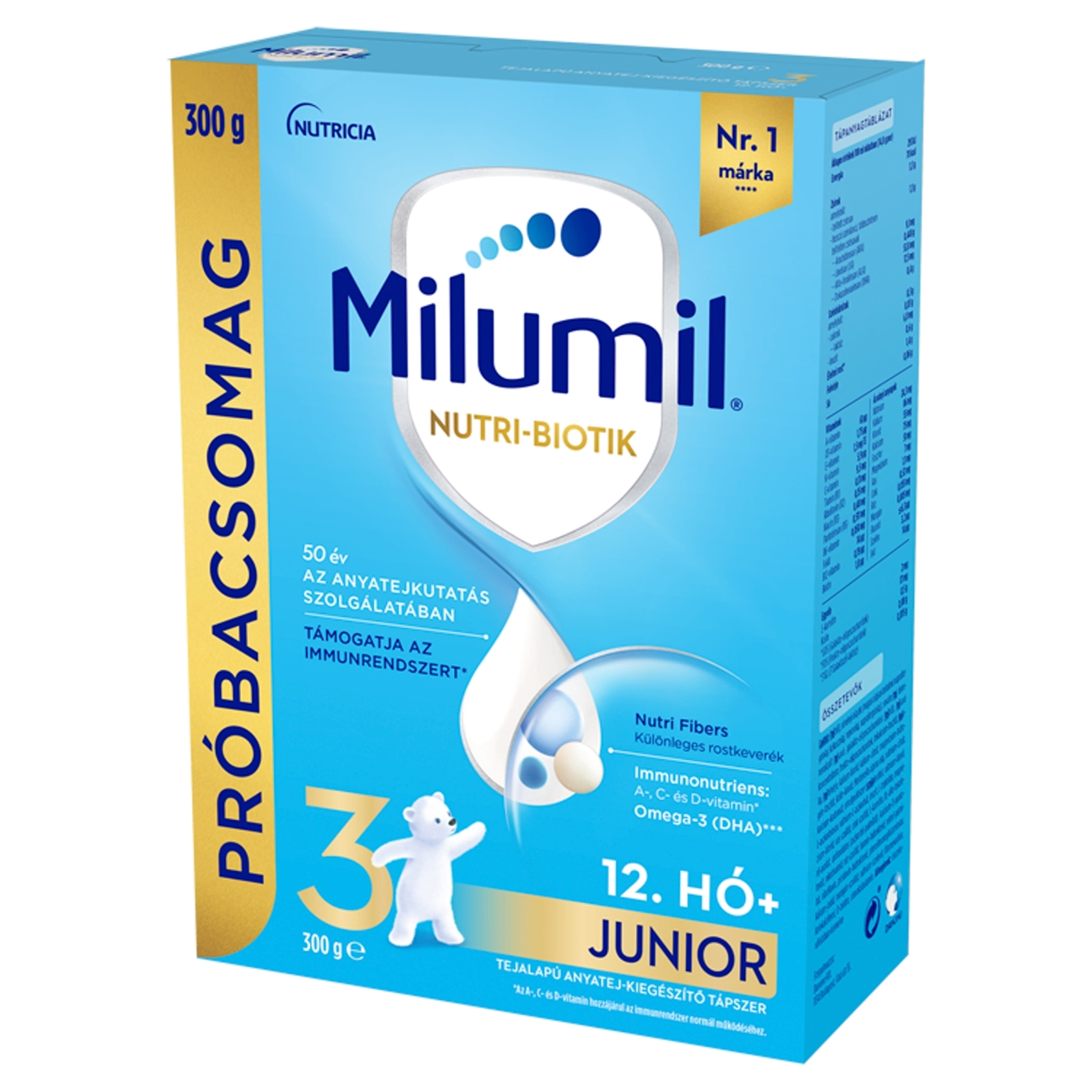 Milumil Nutri-Biotik 3 Junior tejalapú anyatej-kiegészítő tápszer 12.hónapos kortól - 300 g-2