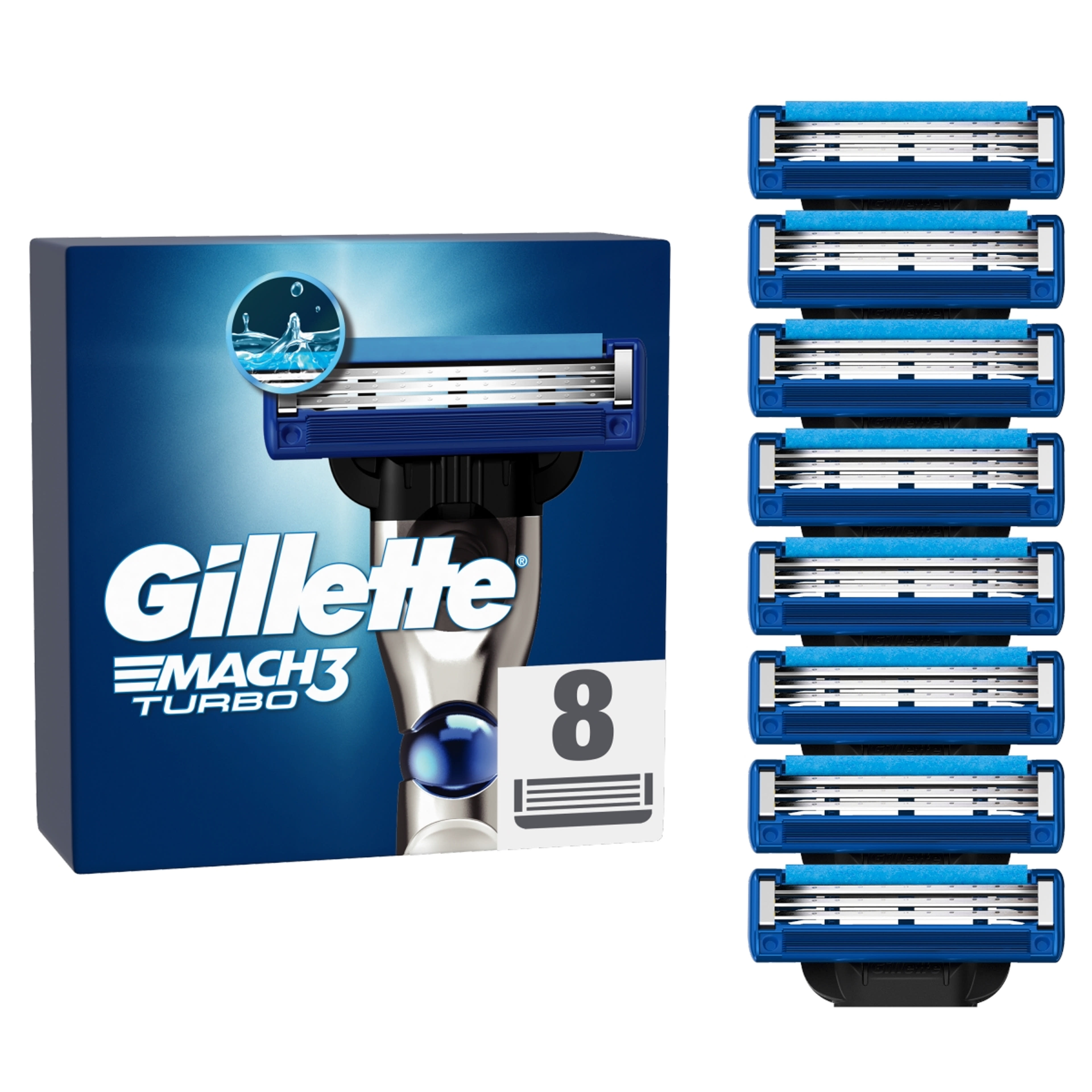 Gillette Mach 3 Turbo borotva betét - 8 db-3