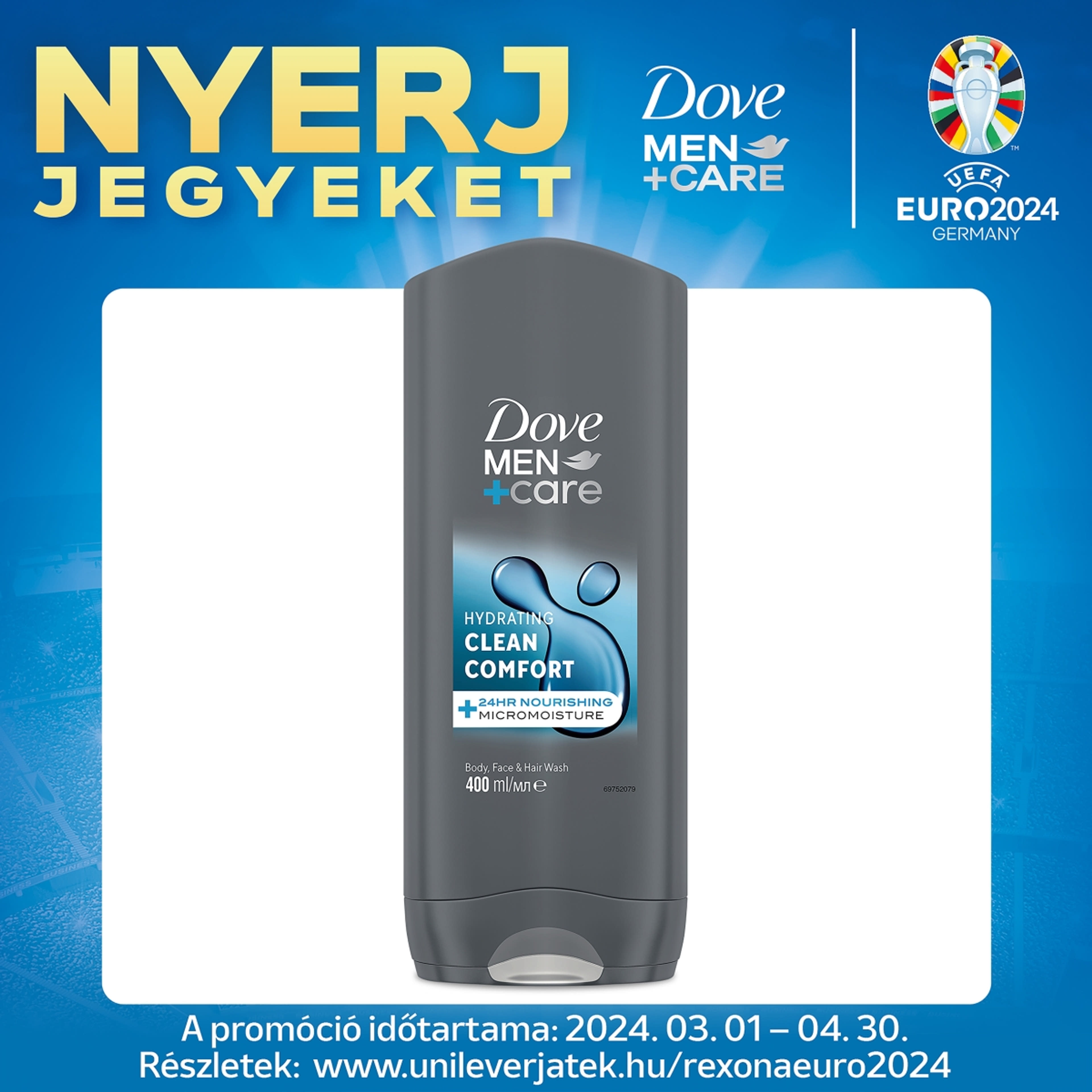 Dove Men+Care tusfürdő Clean comfort - 400 ml