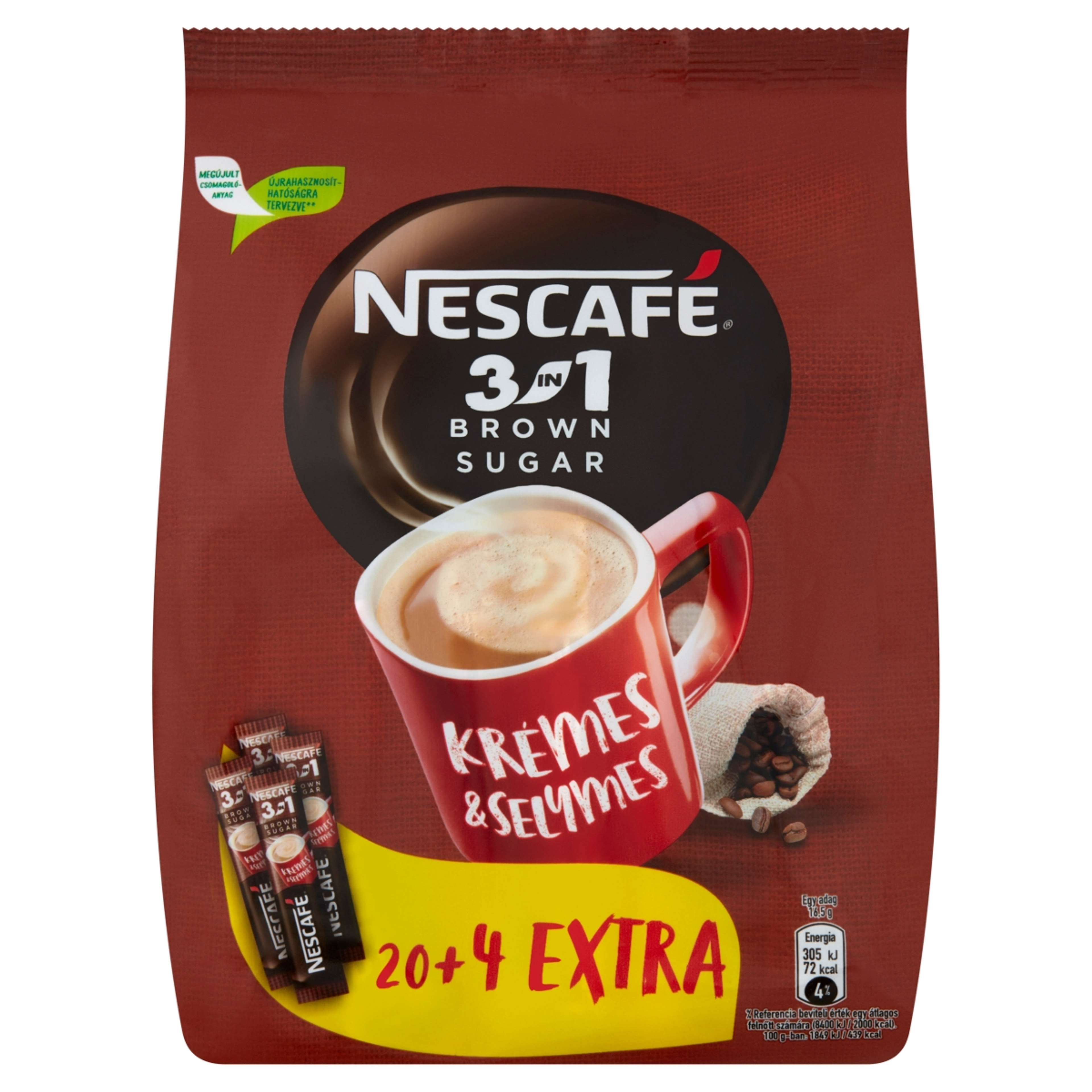 Nescafé  3in1 barna cukros kávéspecialitás 24 db - 17 g