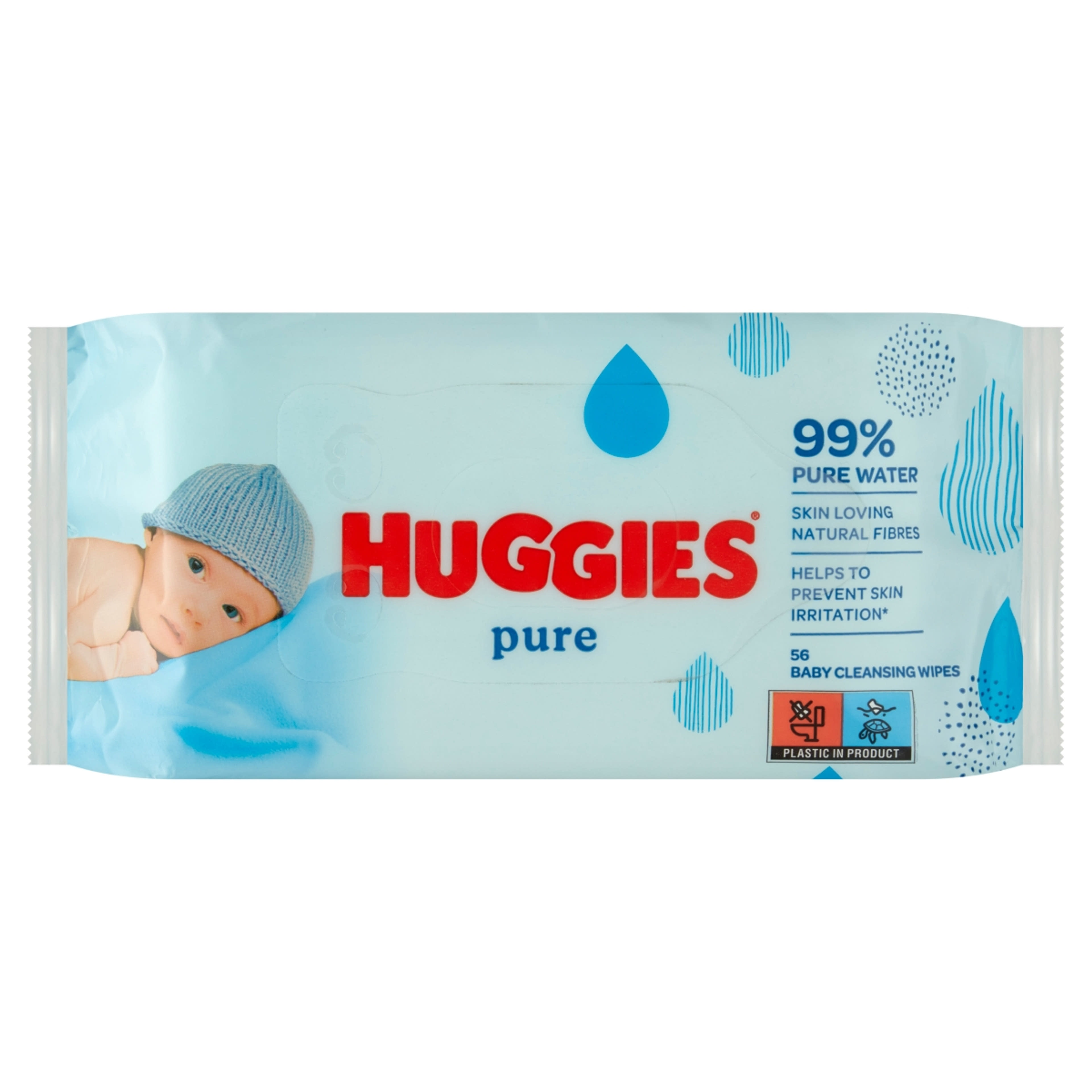 Huggies Pure tisztító babakendők 3 x 56 db - 168 db