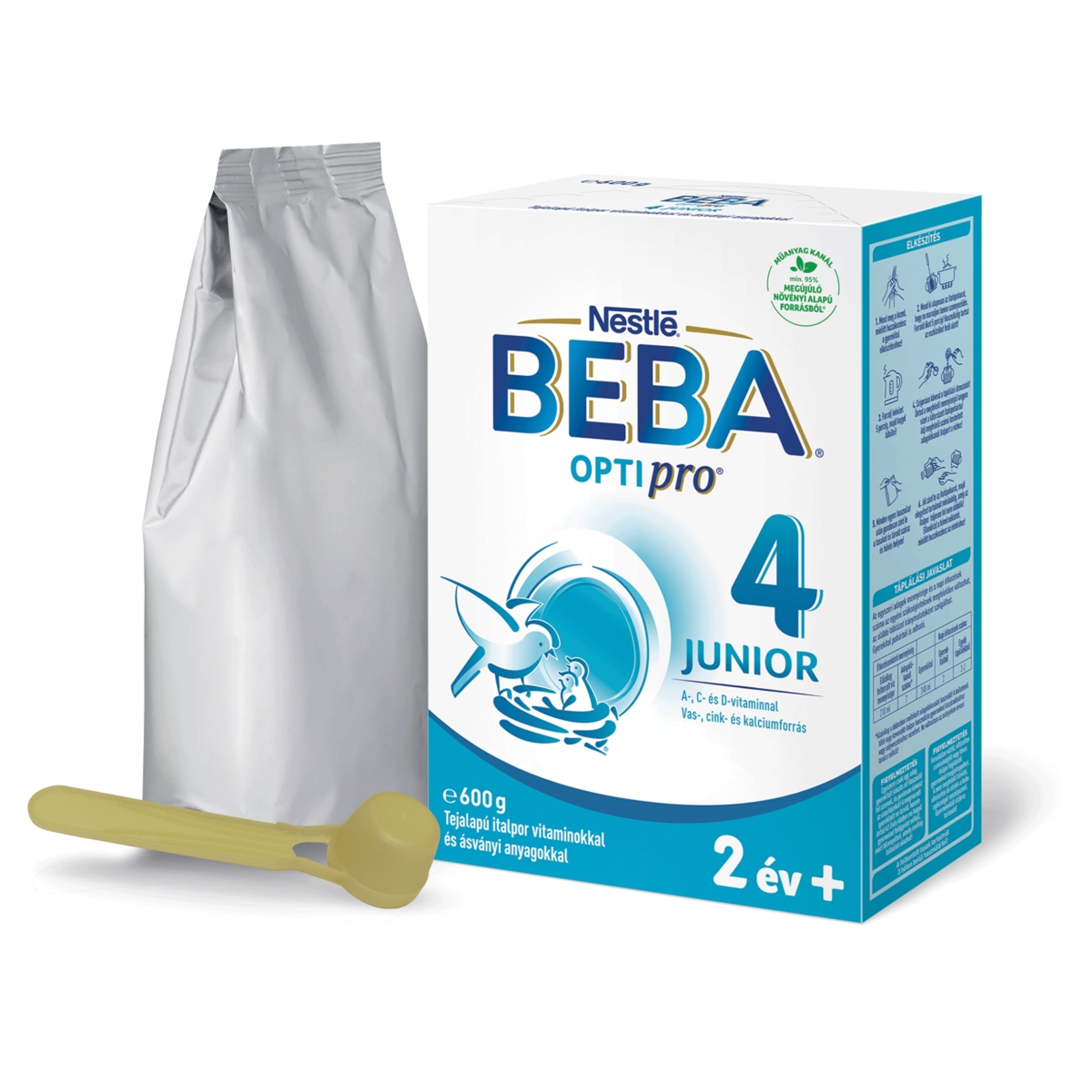Beba Optipro 4 Junior tejalapú italpor vitaminokkal és ásványi anyagokkal 2 éves kortól - 600 g-2
