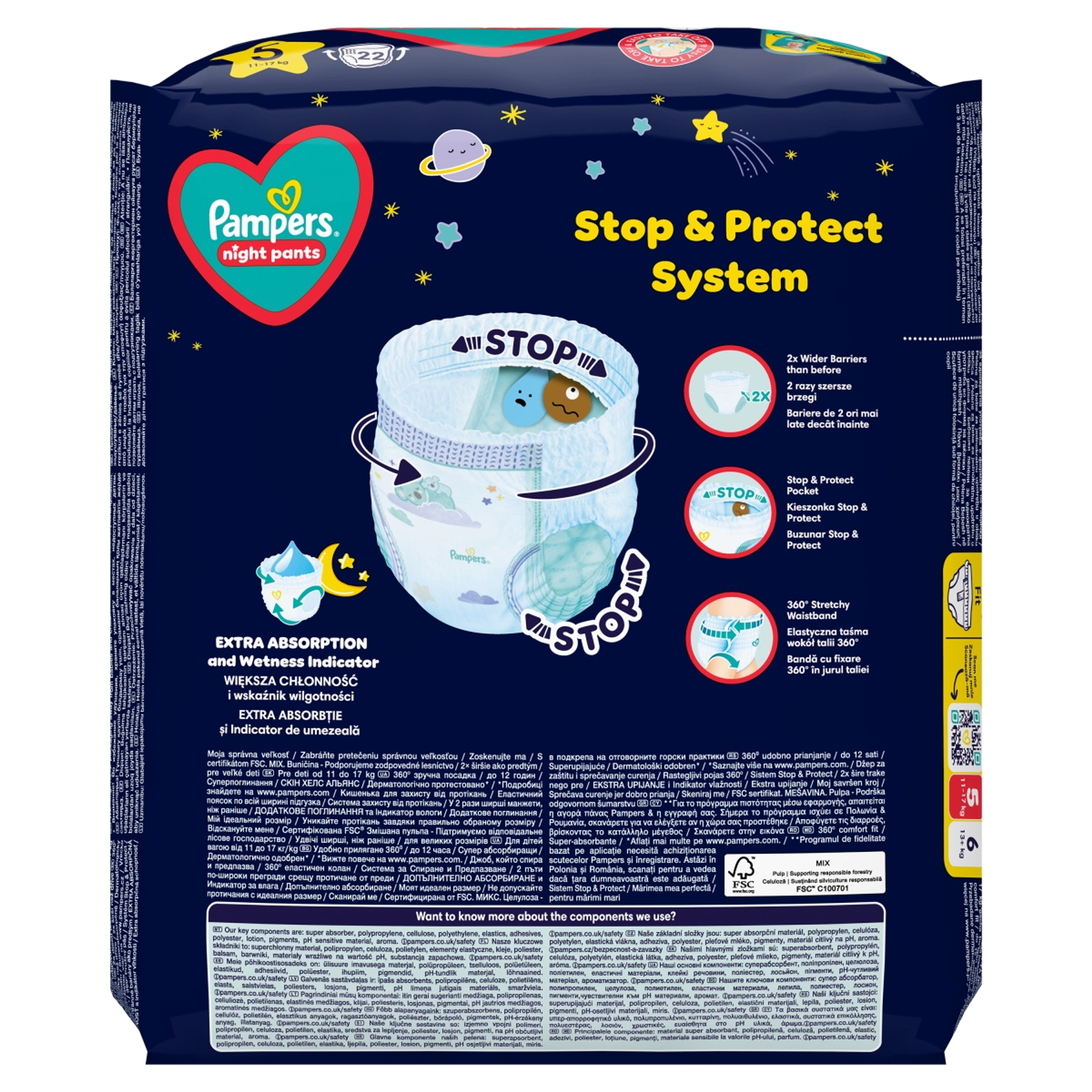 Pampers Night Pants bugyipelenka 5-ös 12 - 17 kg - 22 db-3