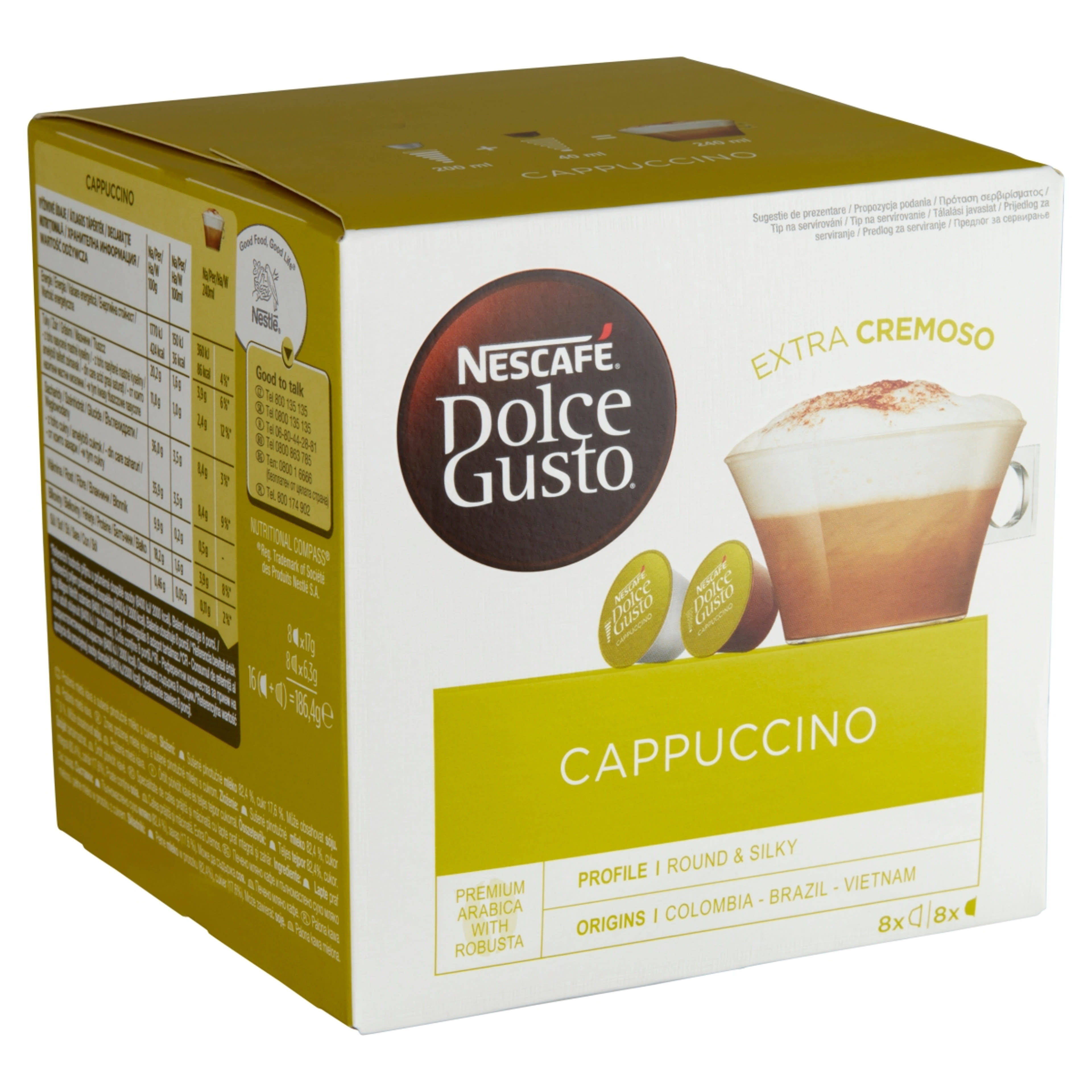 Nescafé Dolce Gusto Cappuccino őrölt pörkölt kávé és tejpor cukorral 2 x 8 db - 200 g-2