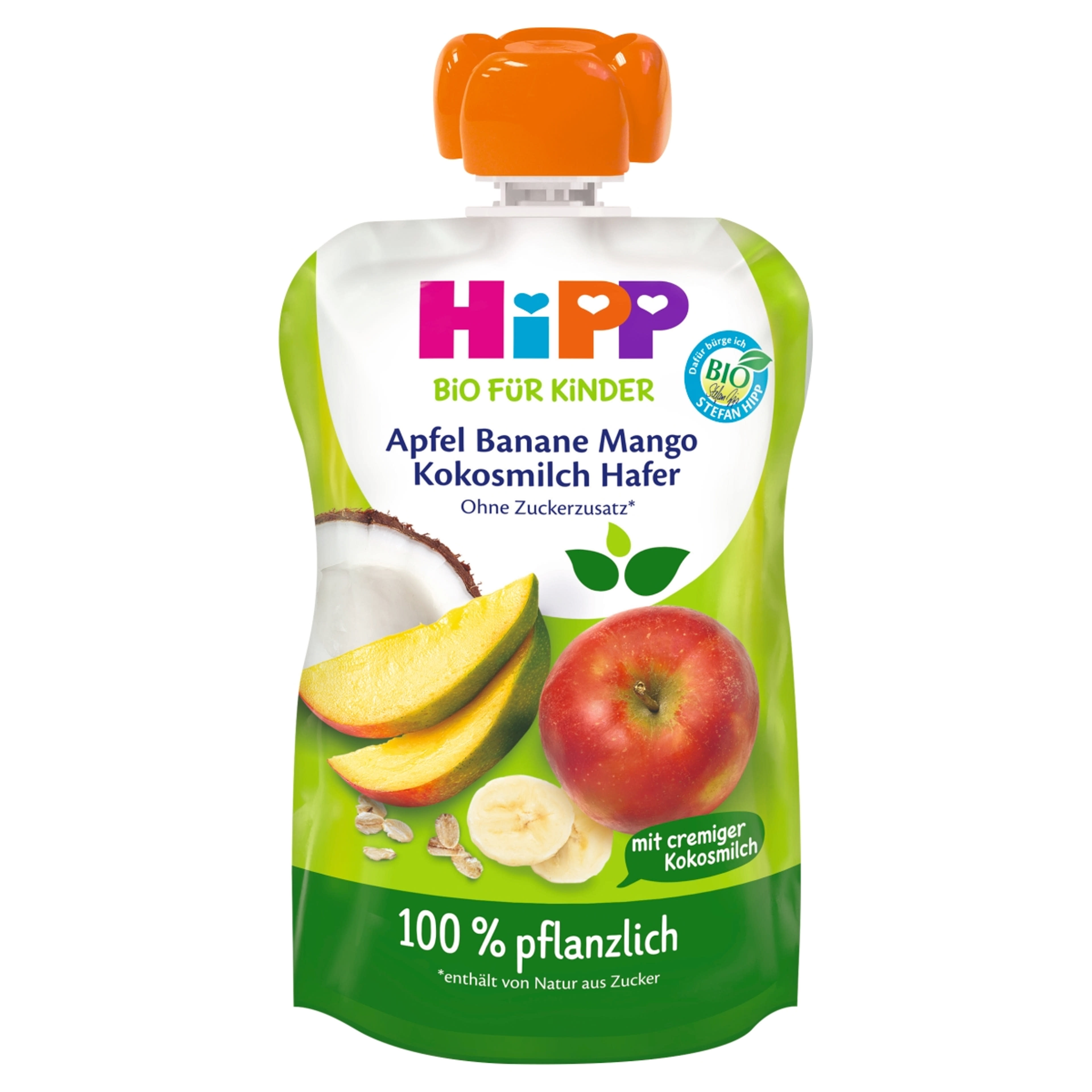 Hipp Bio gyümölcspép, alma-banán-mangó, kókusztejjel és zabbal, 12 hónapos kortól - 100 g-1
