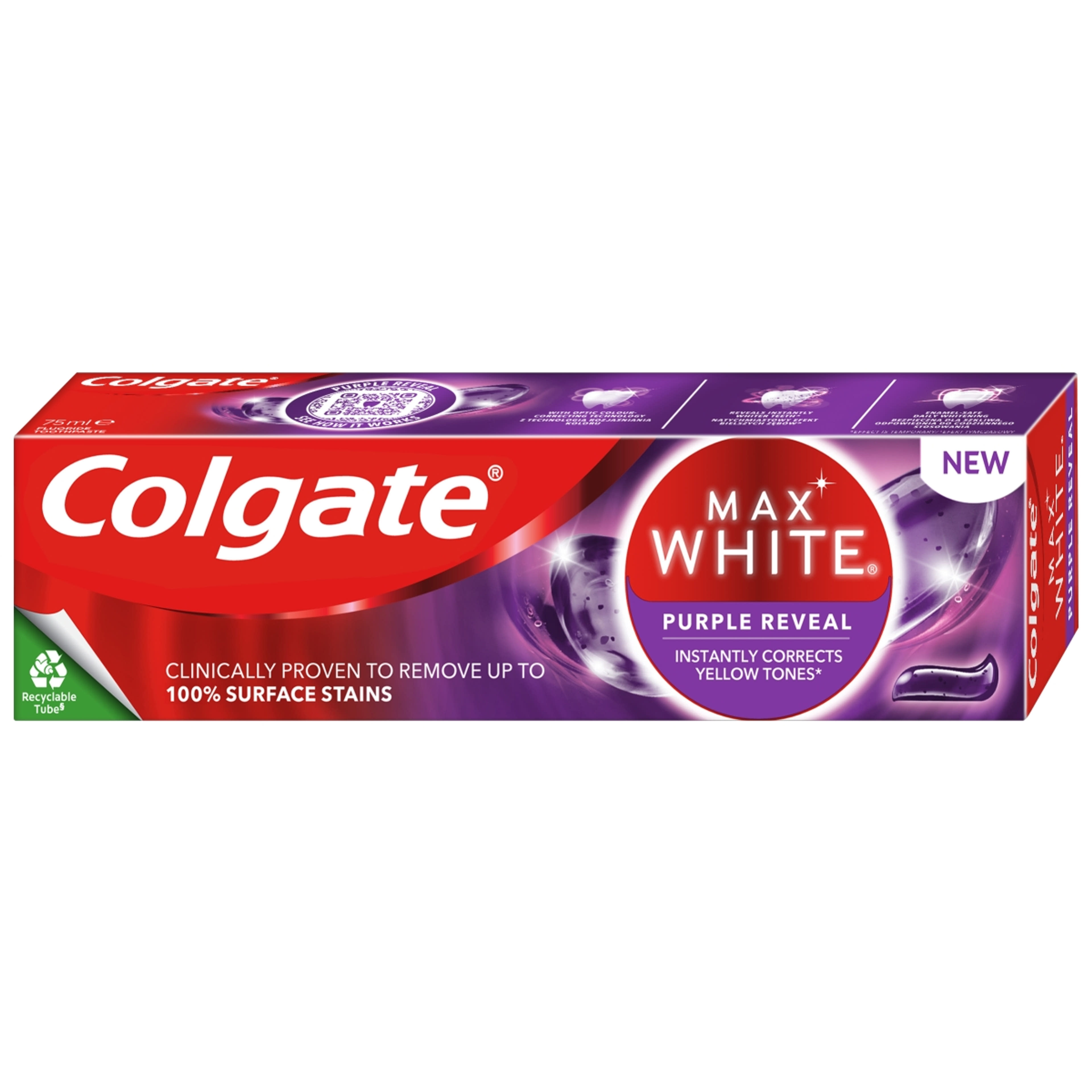 Colgate Max White Purple Reveal fogfehérítő fogkrém - 75 ml-11