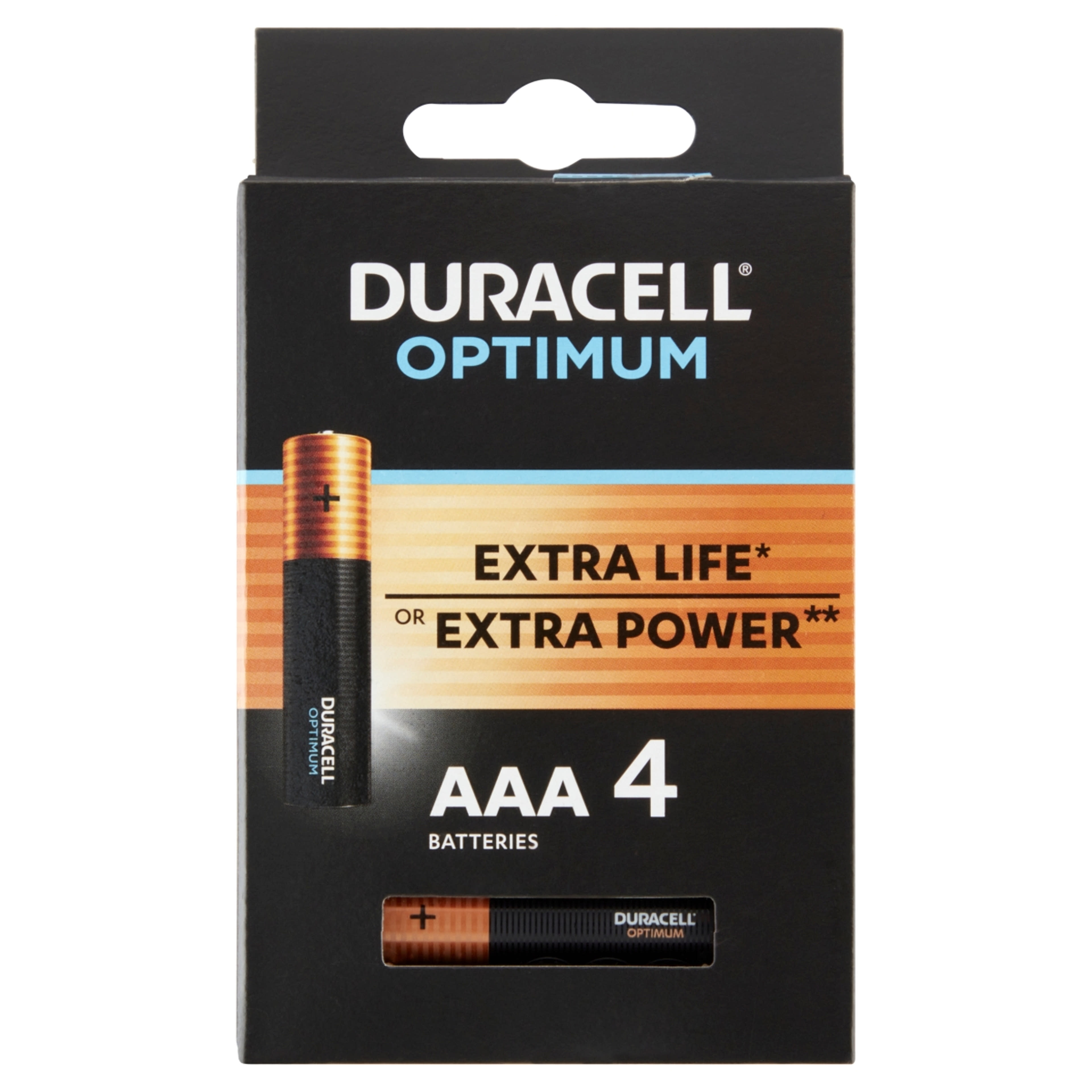 Duracell Optimum AAA alkáli elem - 4 db