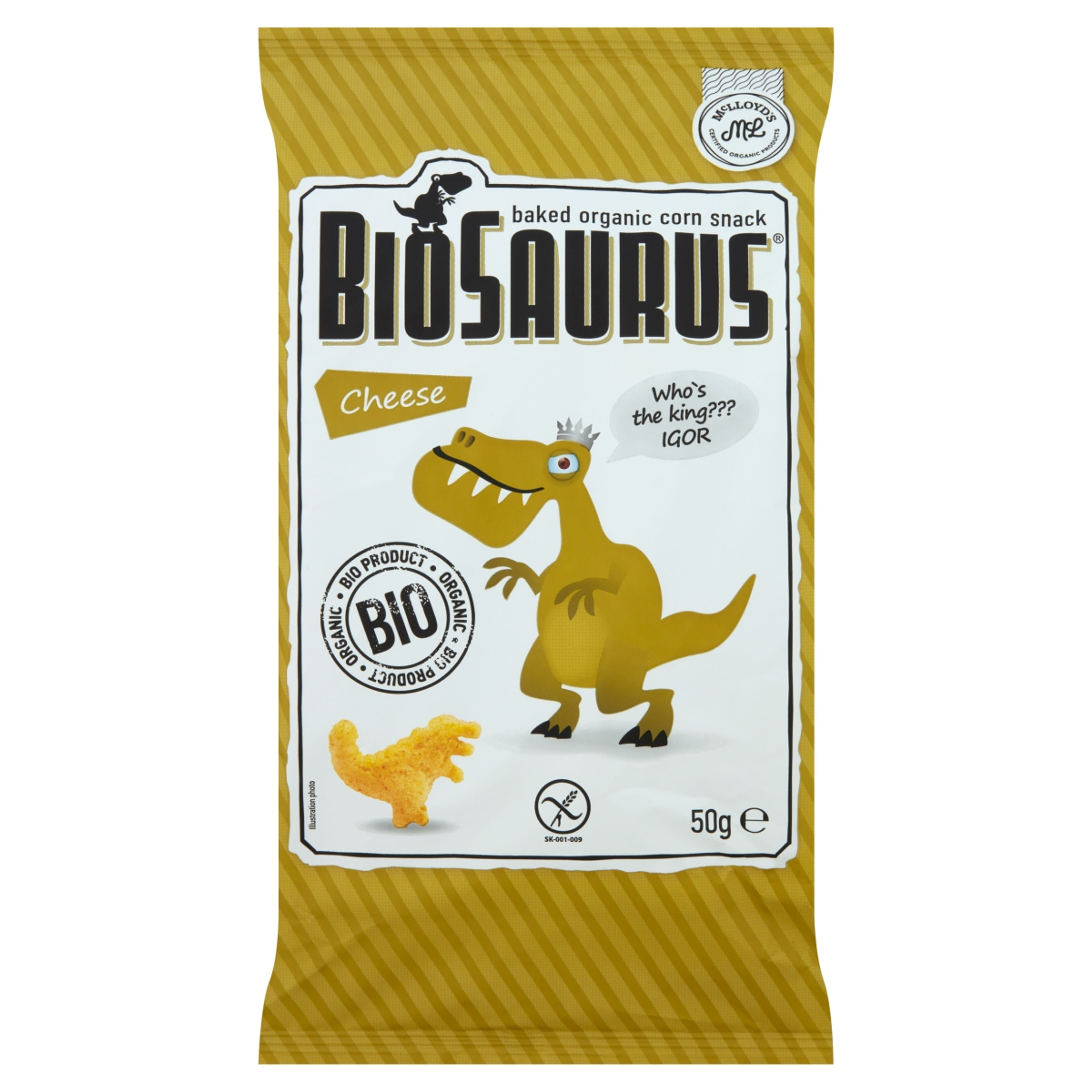 Biopont Biosaurus sajtos ízű sült kukoricás snack - 50 g