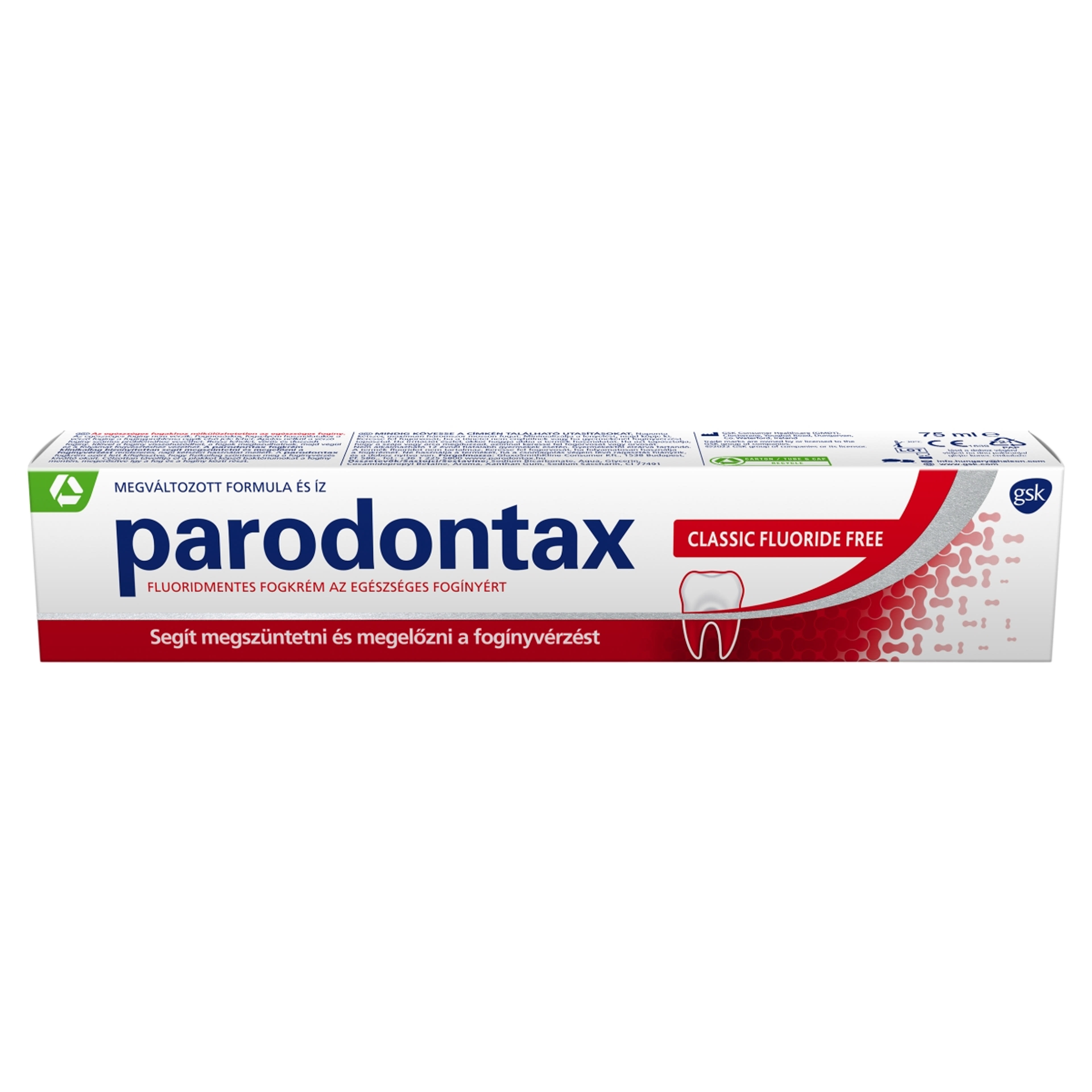 Parodontax Classic Flouridmentes fogkrém - 75 ml-1