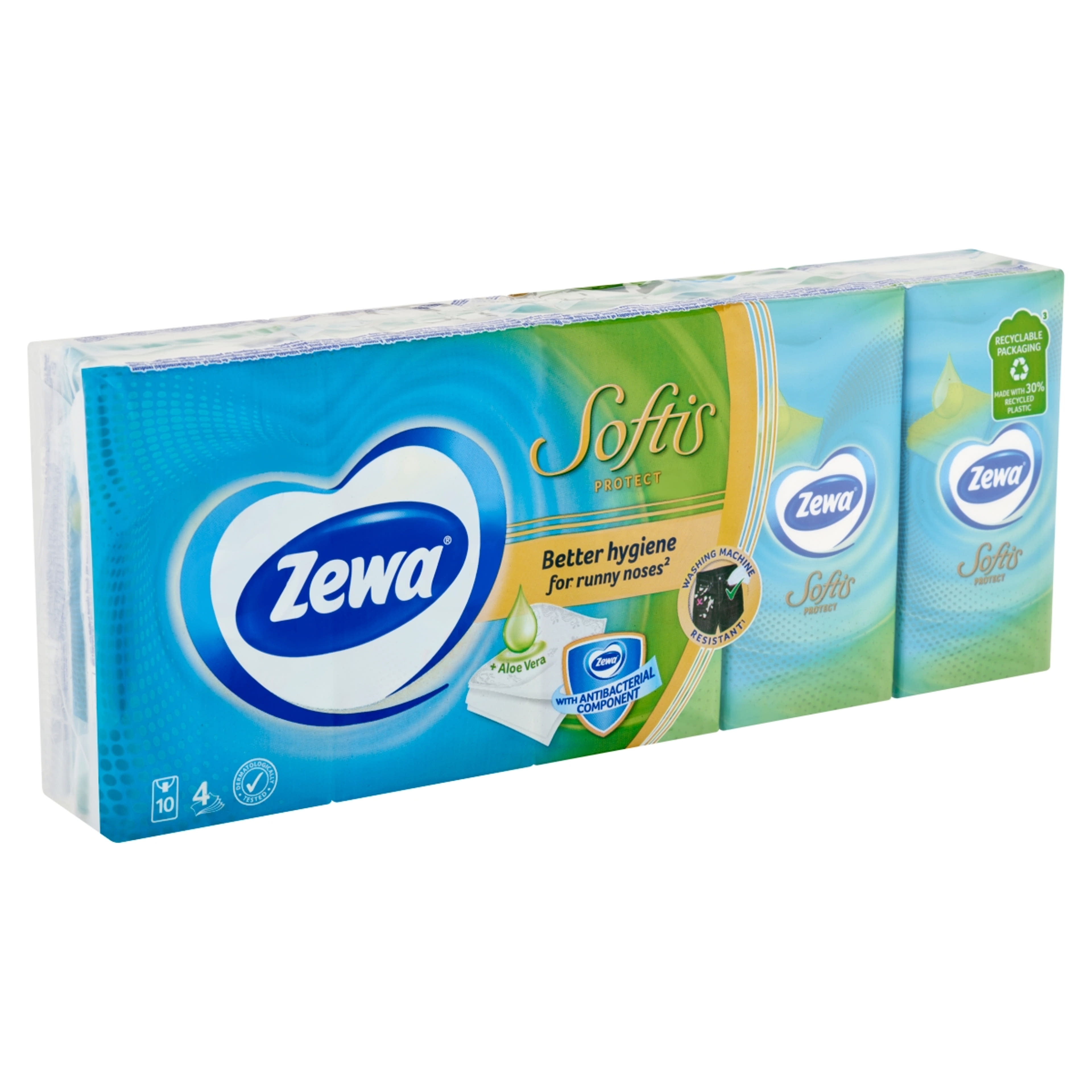 Zewa Softis Protect Illatosított 4 Rétegű Papírzsebkendő 10x9 db - 90 db-2