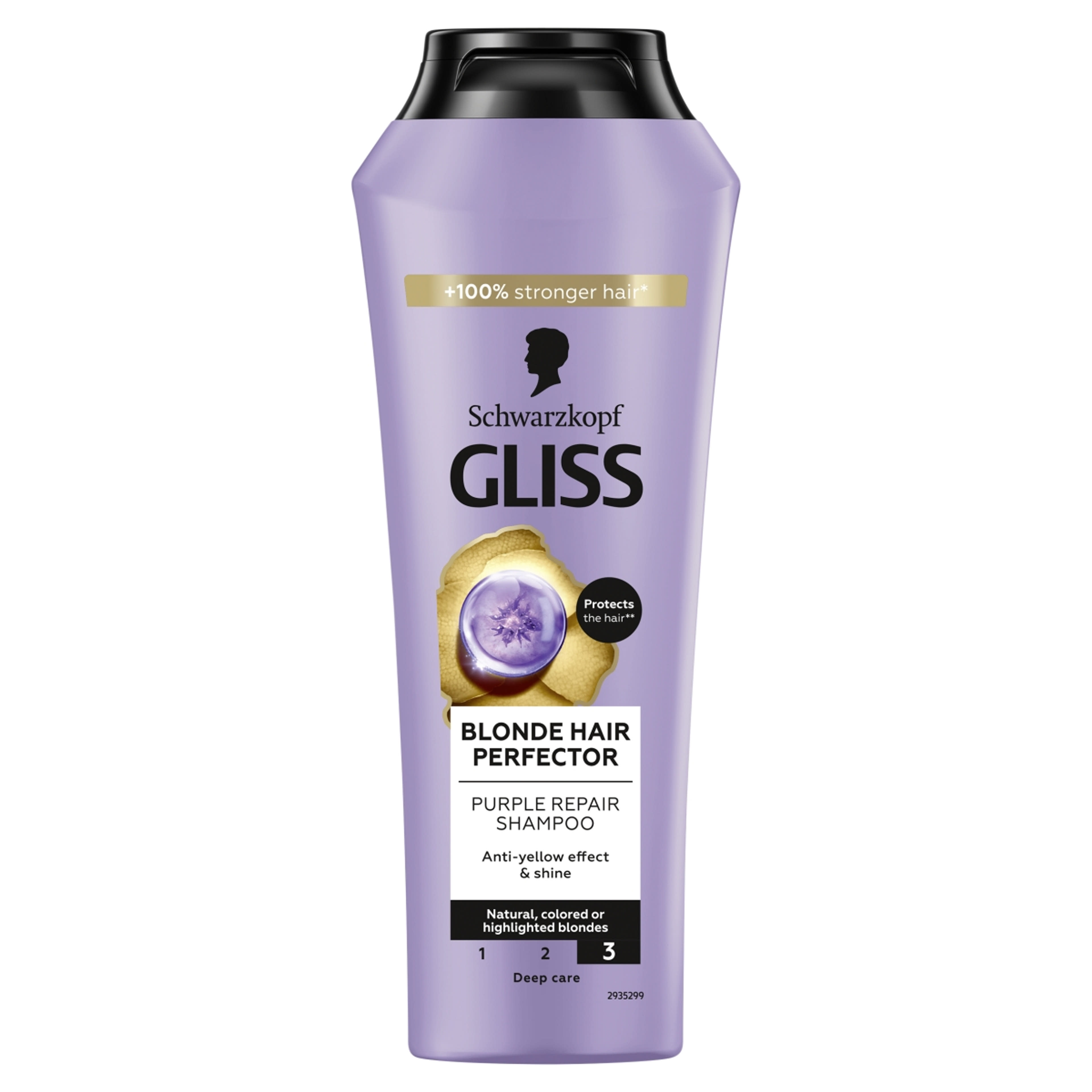 Gliss hajregeneráló hamvasító sampon Blonde Perfector - 1 db-1