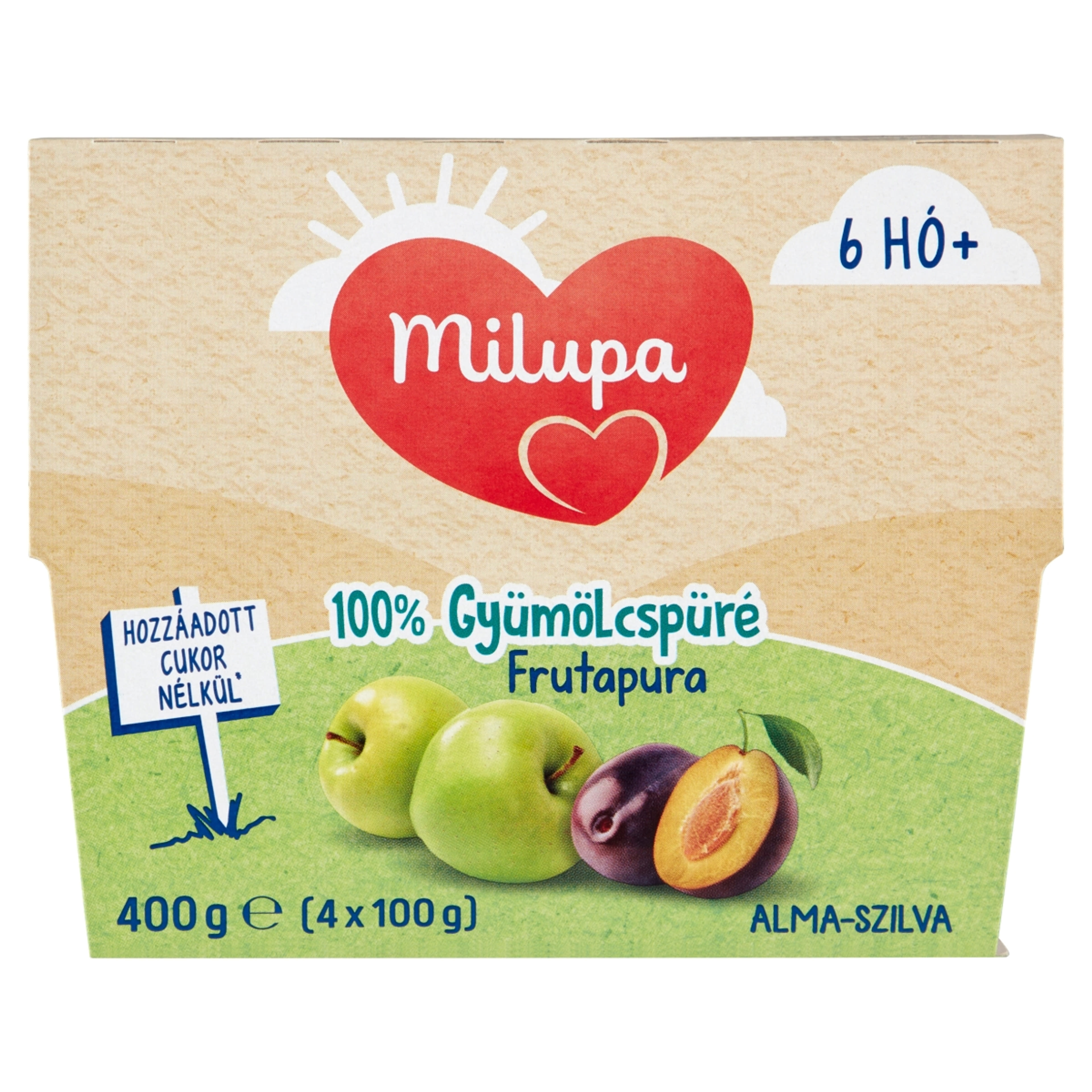 Milupa Frutapura Gyümölcspép Alma- Szilva 6-36 Hónapos Kor Között - 4x100 g-1