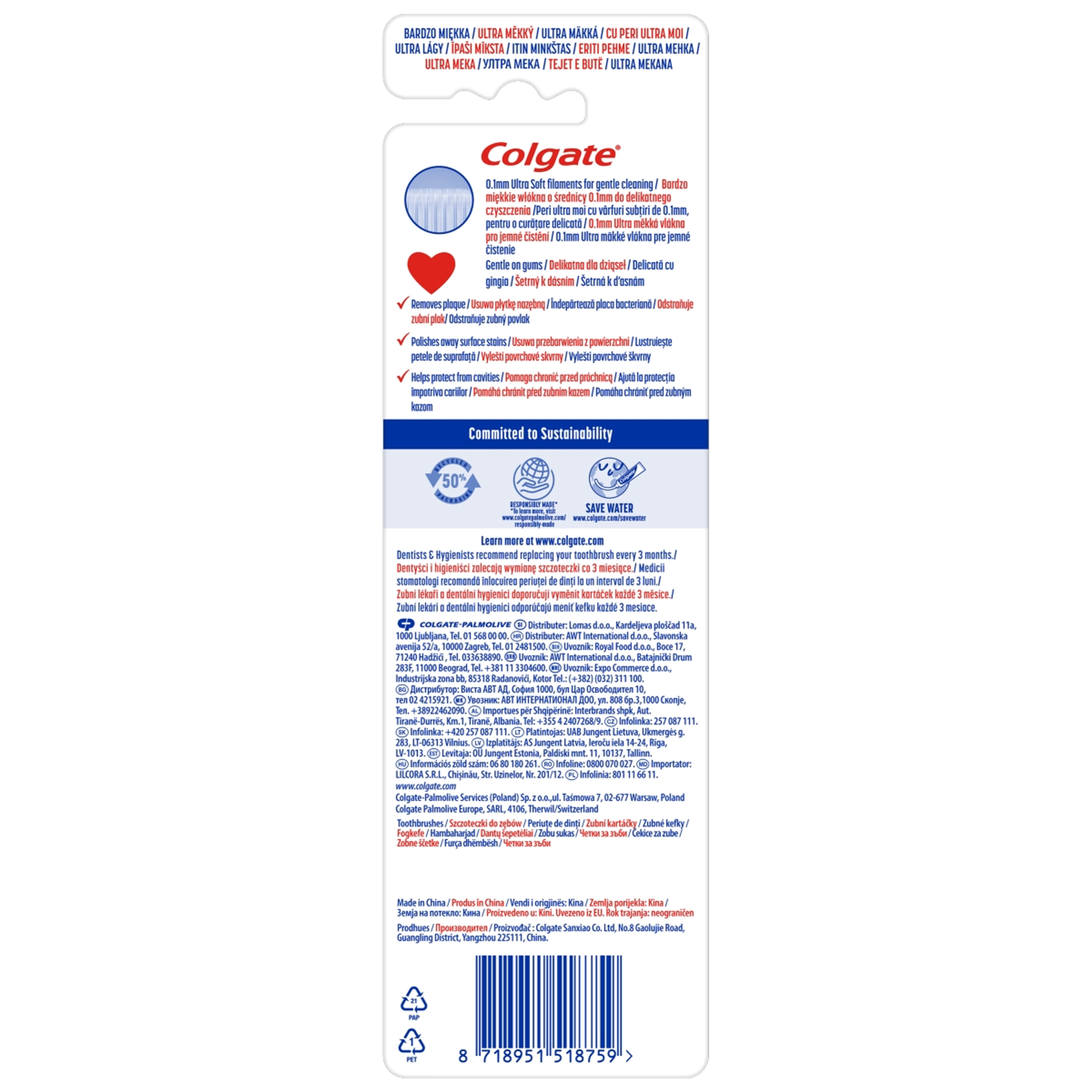 Colgate Ultra Soft lágy fogkefe - 2 db-4