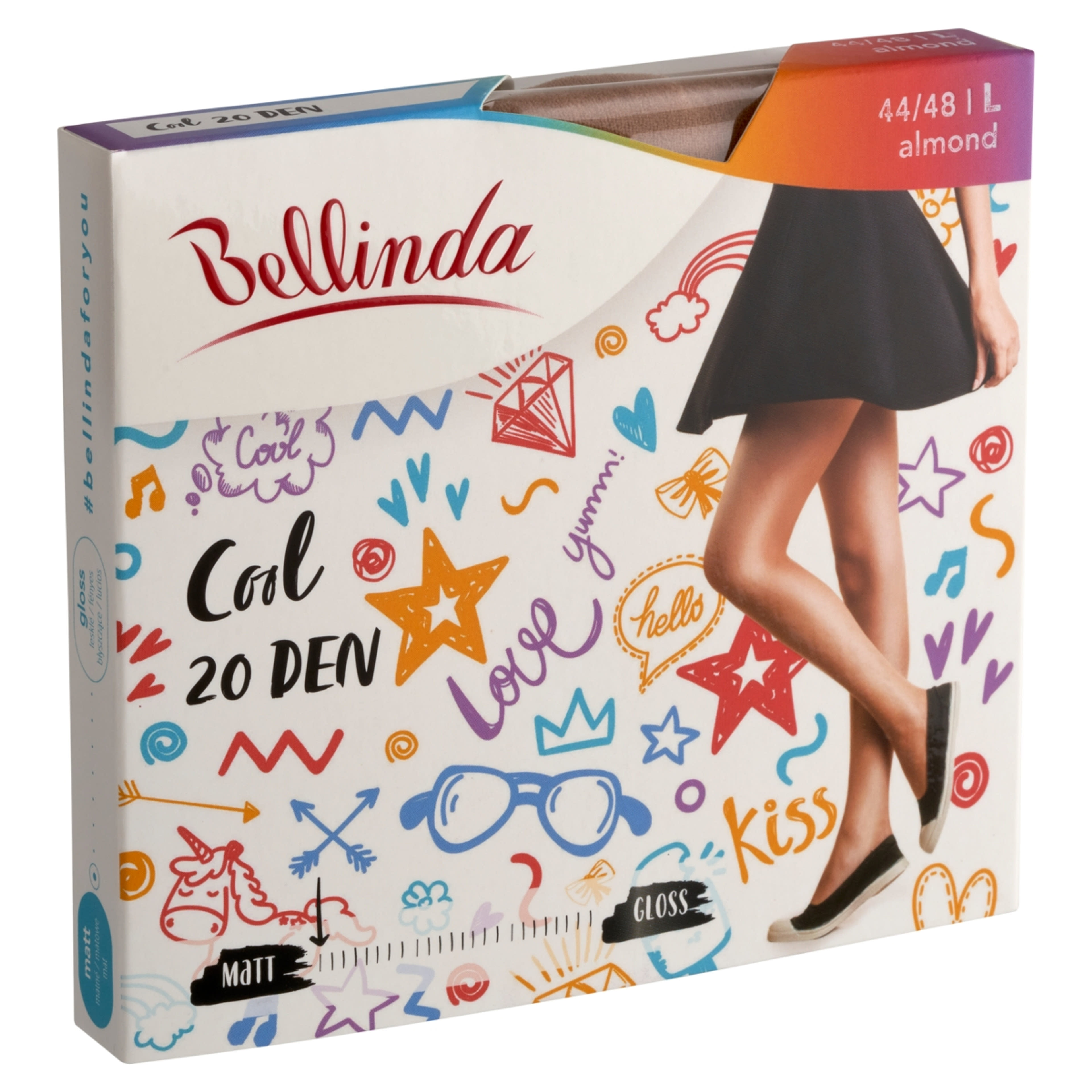 Bellinda Cool 20 Den Almond L Harisnya - 1 db-2
