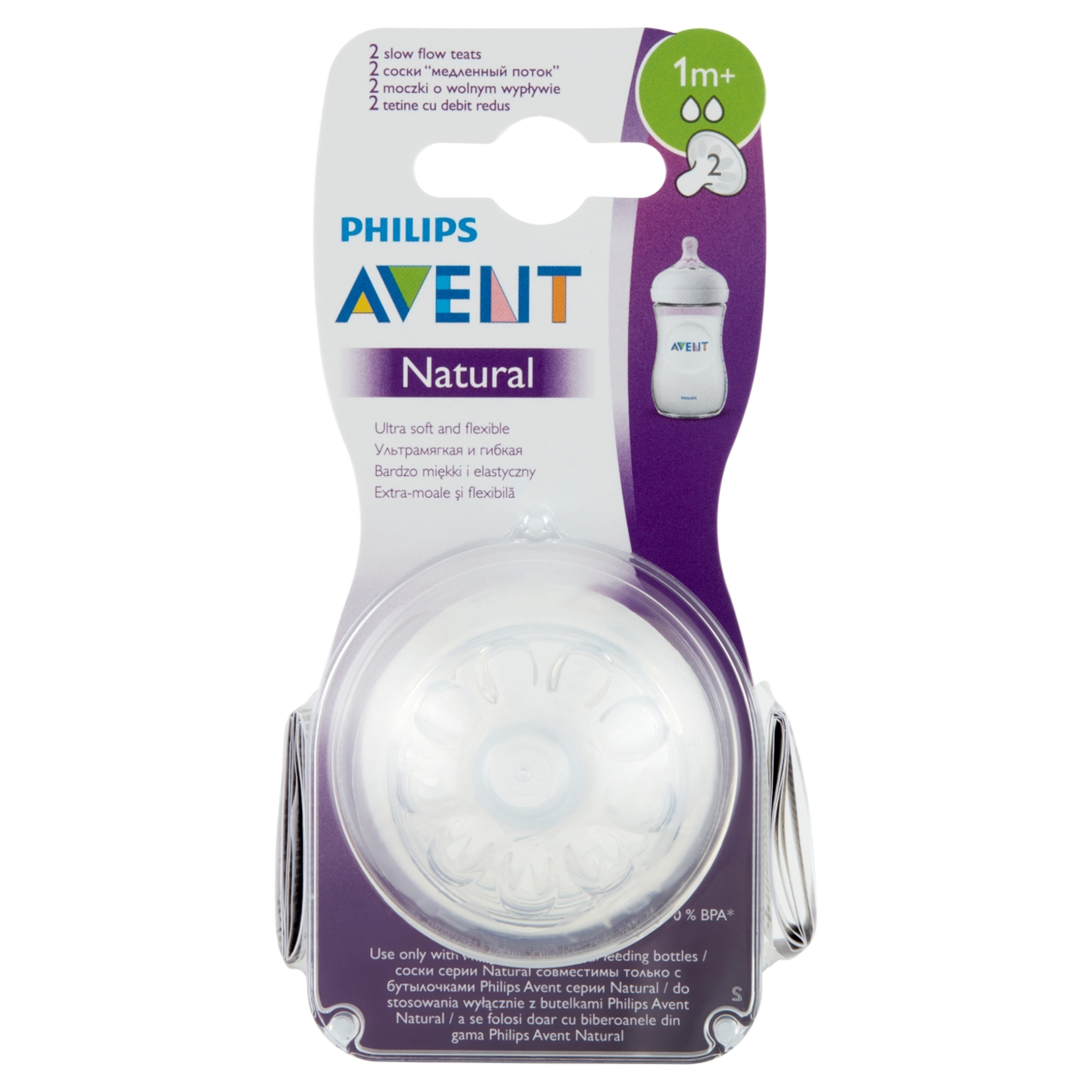 Philips Avent Natural etetőcumi 1 hónapos kortól - 2 db
