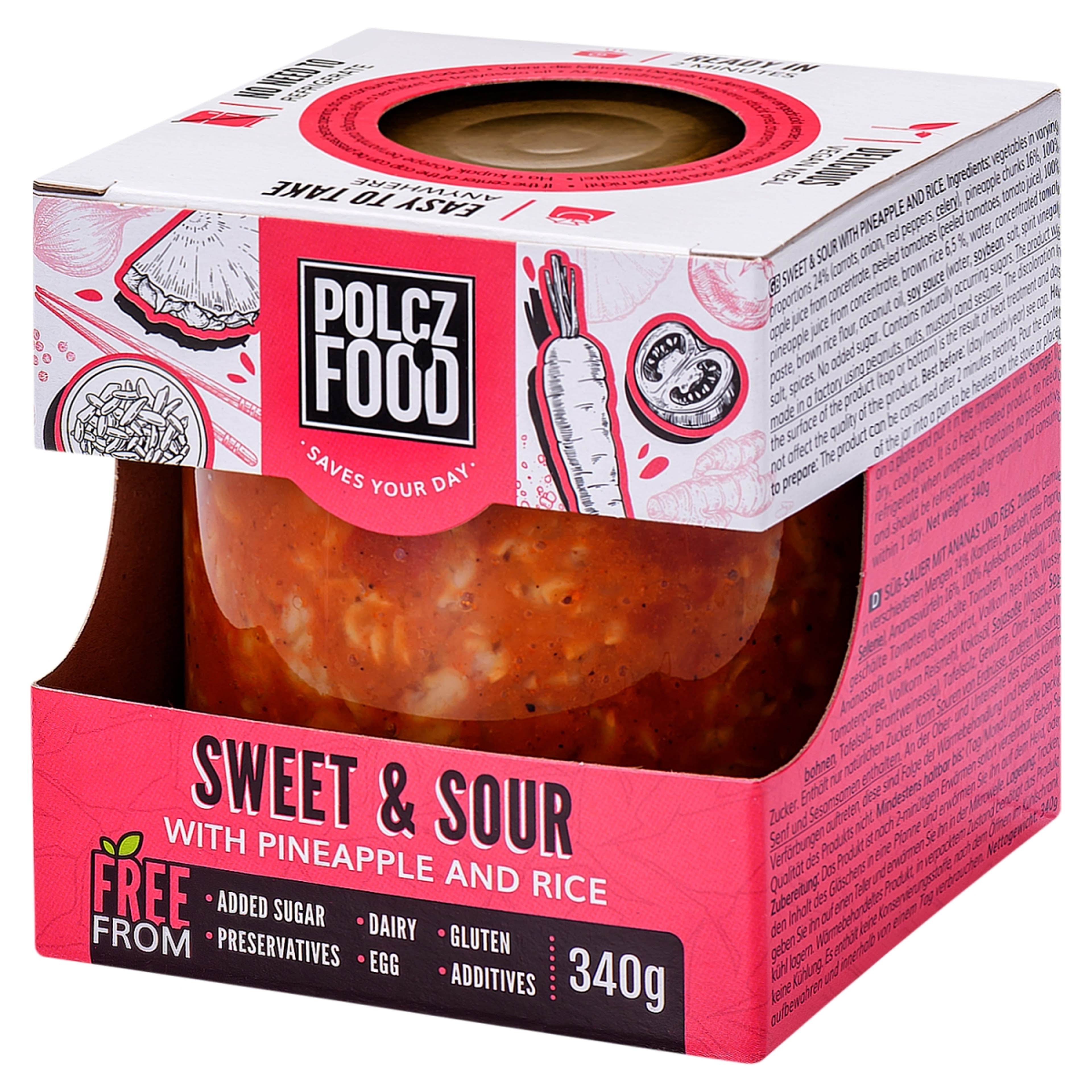 Polcz édes-savanyú ananásszal és rizzsel - 340 g