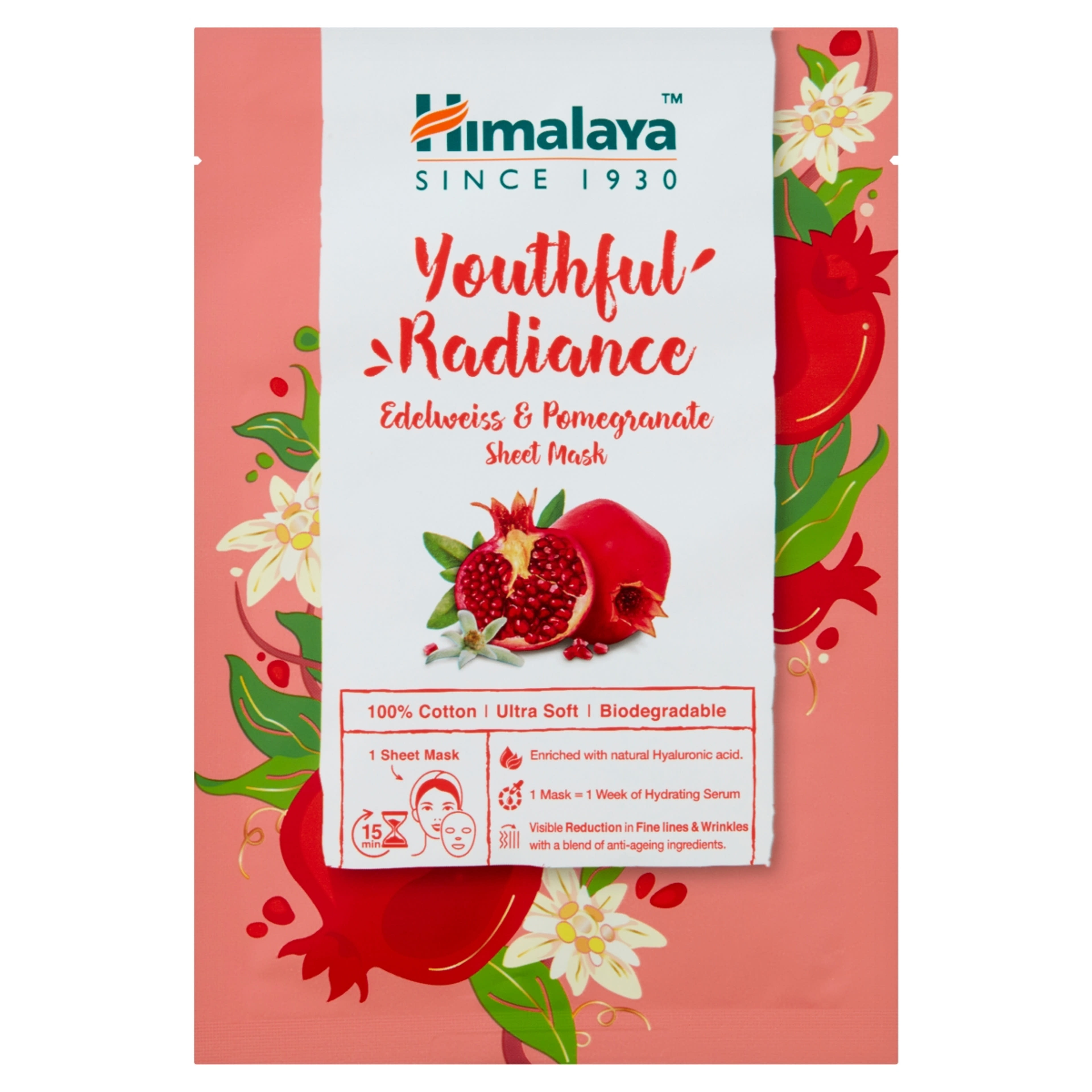 Himalaya texil maszk havasi gyopár + gránátalma - 30 ml