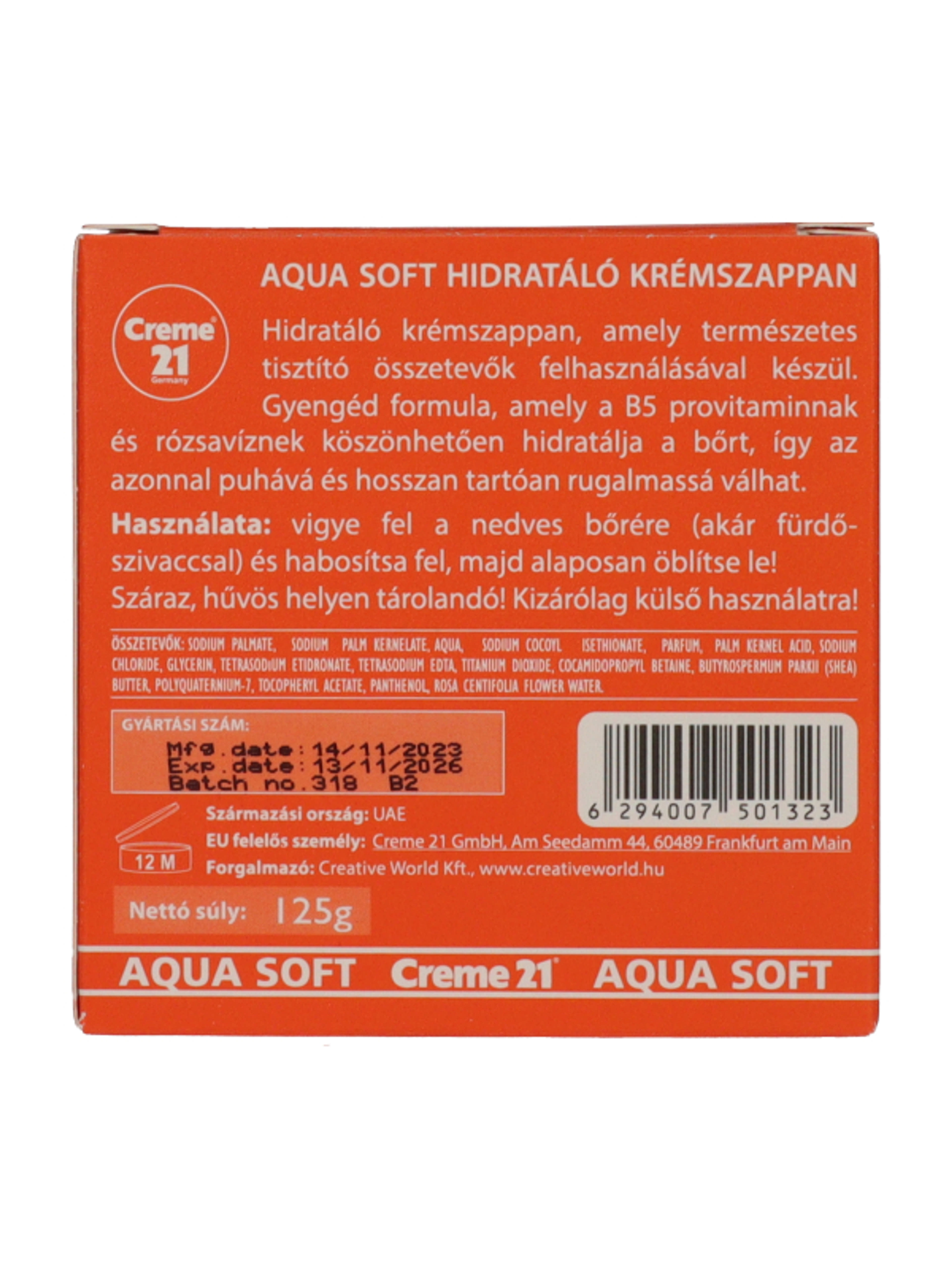 Creme 21 Aqua Soft krémszappan normál bőrre - 125 g-5